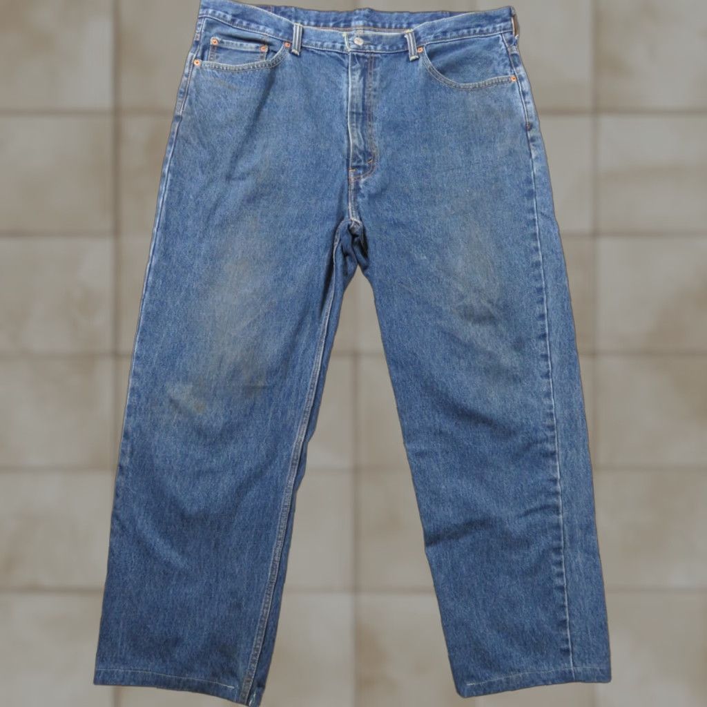 Levi's Vintage Levi's 550 Jeans Blue Relaxed Fit Tapper leg 42X28 Distressed 5-Pocket Denim Men Straight Jeans Size US 42 / EU 58 - 1 Thumbnail