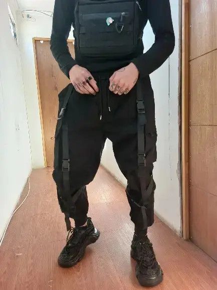Jean Techwear Black Cargo Pants Size US 32 / EU 48 - 3 Thumbnail