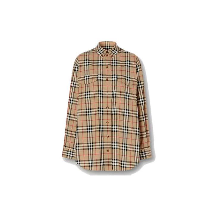 Burberry Burberry Check Cotton Loose Fit Shirt 0079 Size S / US 4 / IT 40 - 1 Thumbnail