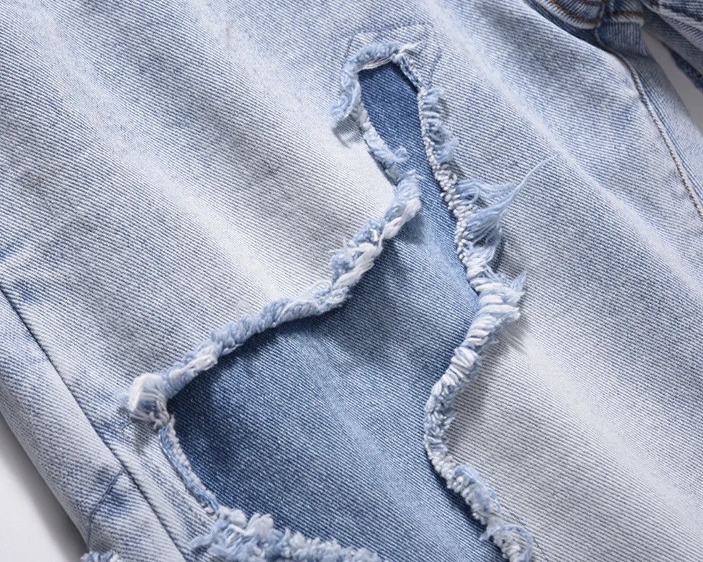 Japanese Brand × Vintage Frayed Jeans High Street Vibe Ripped with Holes Retro Style Size US 30 / EU 46 - 11 Thumbnail