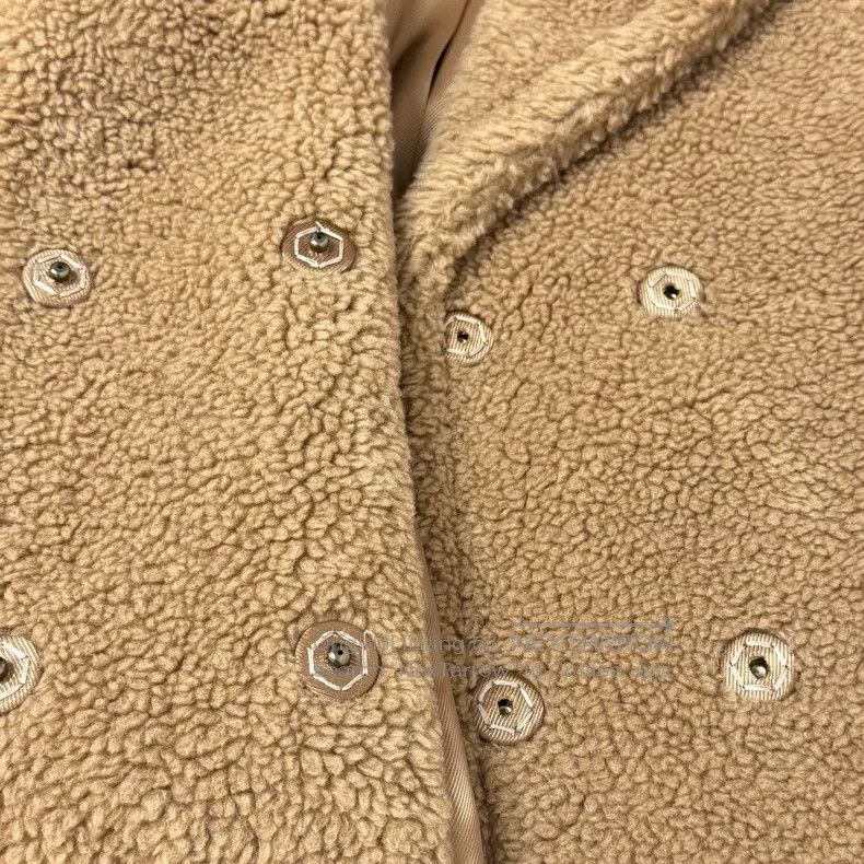 Max Mara Max Mara Khaki Sheep Wool Teddy Overcoat Size XXS / US 00 / IT 34 - 4 Thumbnail