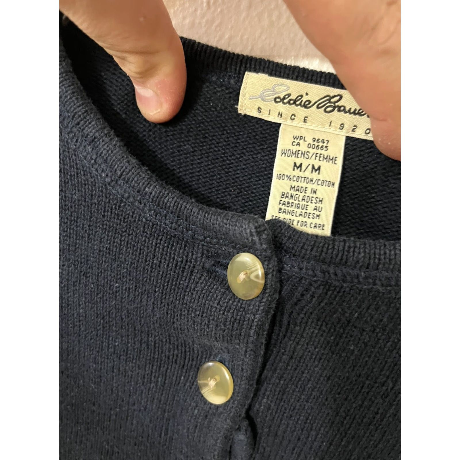 Eddie Bauer VINTAGE Eddie Bauer Sweater Heavyweight 2 Button Henley M Navy Blue Knit Womens Size M / US 6-8 / IT 42-44 - 3 Thumbnail