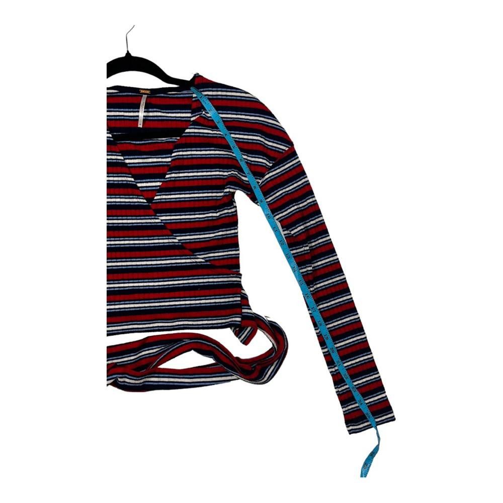Free People Free People l Always With Me Striped Ribbed Faux Wrap Top XS Size XS / US 0-2 / IT 36-38 - 5 Thumbnail