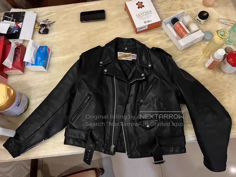Schott Schott Cable-stayed locomotive leather jacket Size US XXL / EU 58 / 5 - 1 Thumbnail