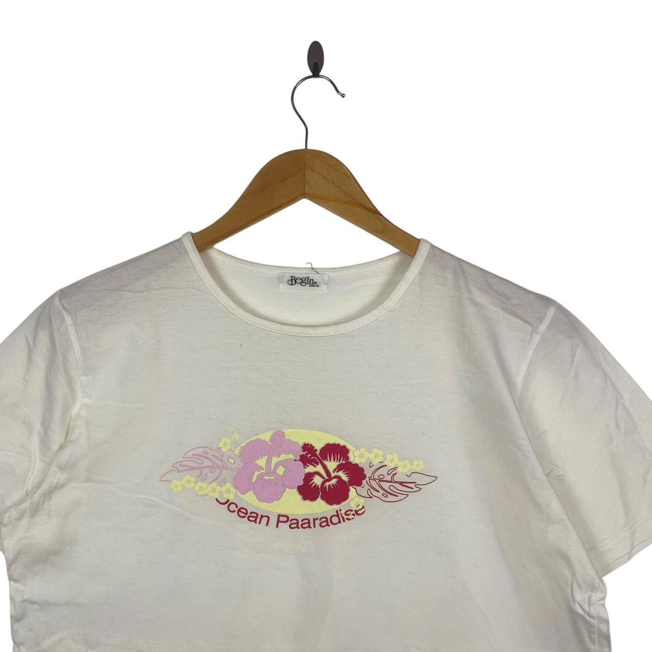 Vintage Vintage 90’ OCEAN PARADISE HIBISCUS Floral Sunshine Tee Size M / US 6-8 / IT 42-44 - 2 Thumbnail
