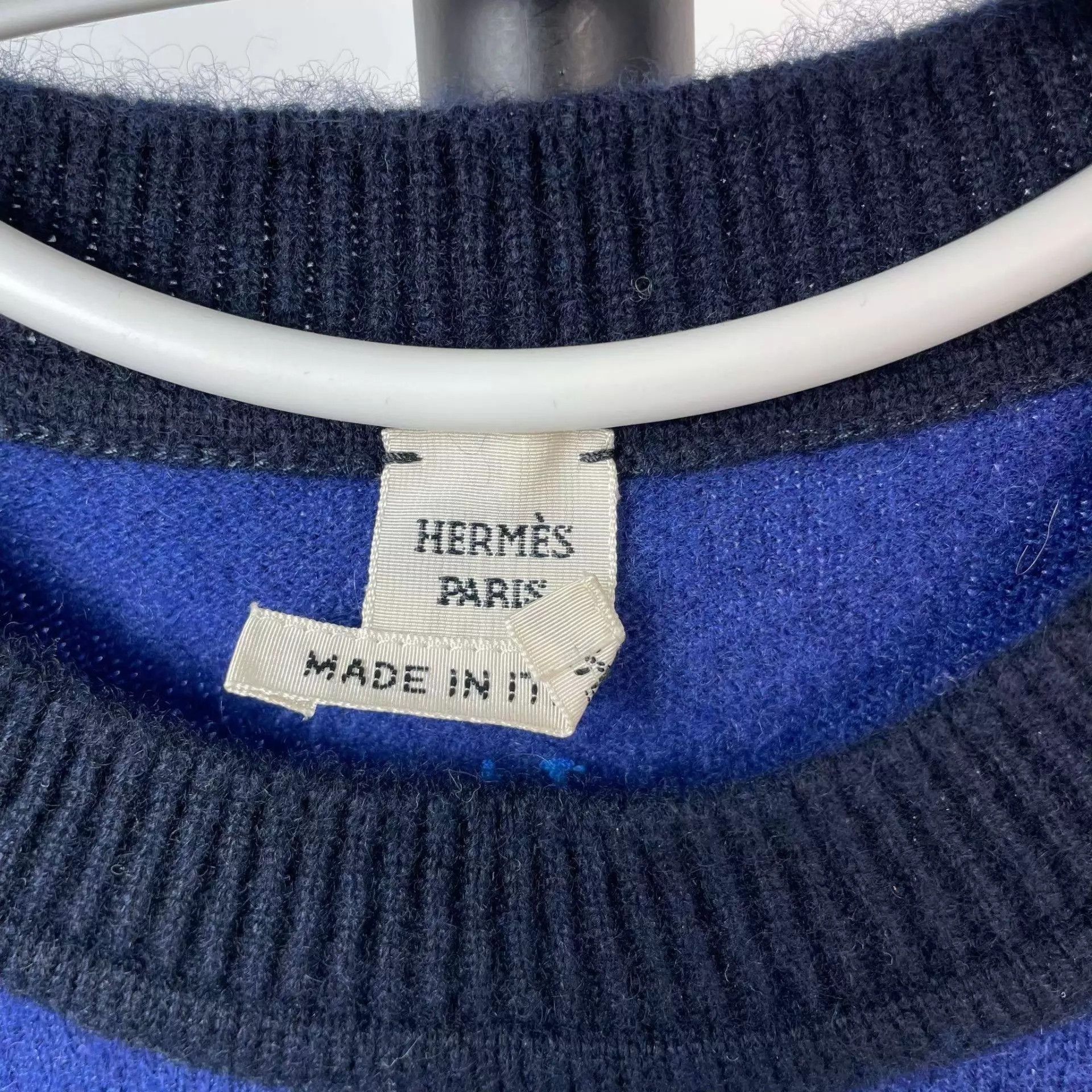 Hermes Hermès Graffiti Blue Knit Sweater Size 36 260202VHDLY04 Size XS / US 0-2 / IT 36-38 - 6 Thumbnail