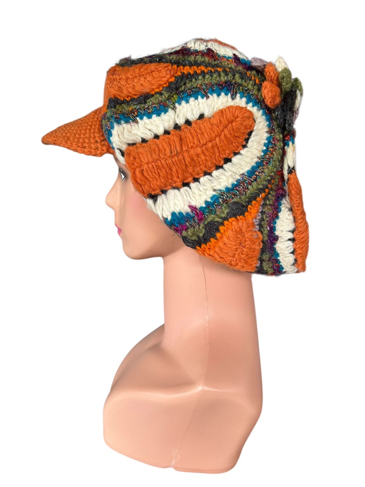 Japanese Brand × Kapital × Vintage Rare Crochet Knitted Handmade Custom Japanese Style big Hats Size ONE SIZE - 4 Thumbnail