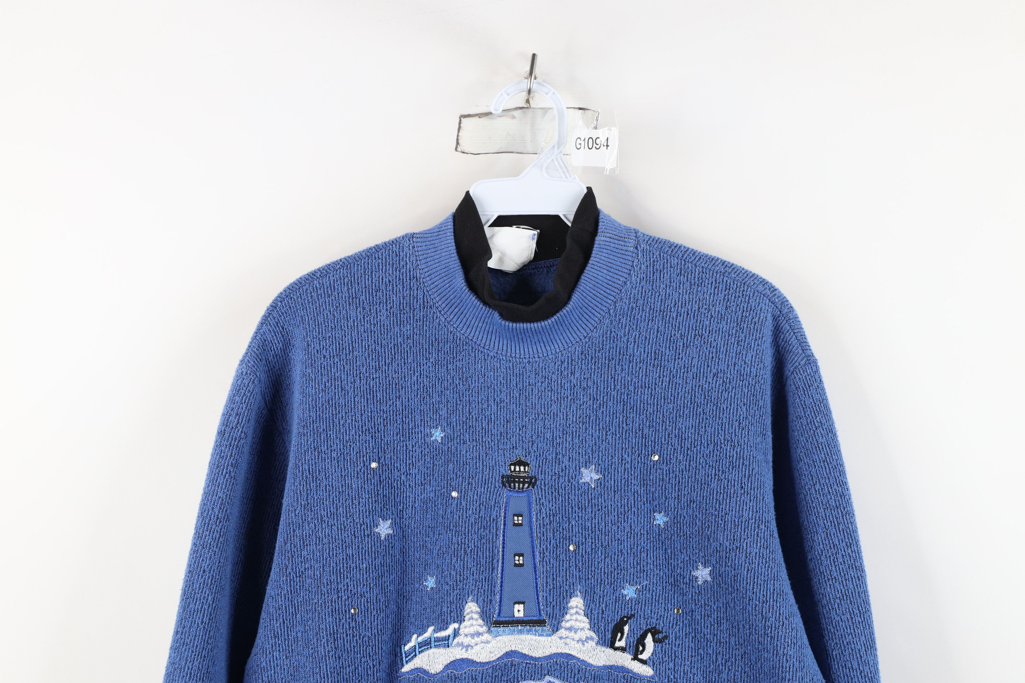 Vintage Vintage 90s Streetwear Winter Lighthouse Penguin Sweatshirt Size XS / US 0-2 / IT 36-38 - 2 Thumbnail