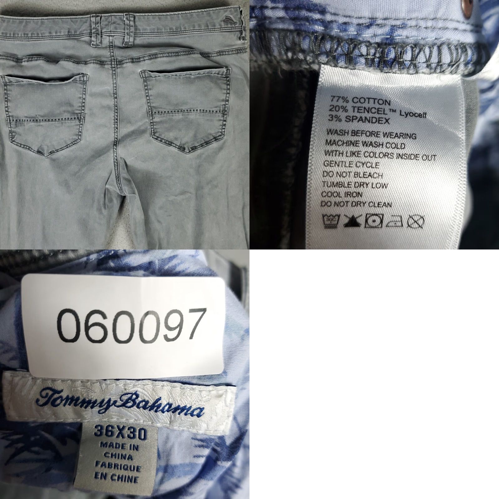 Tommy Bahama Tommy Bahama Pants Mens Size 36x29 Gray Stretch 5 Pocket Chino Trousers Size US 36 / EU 52 - 8 Thumbnail