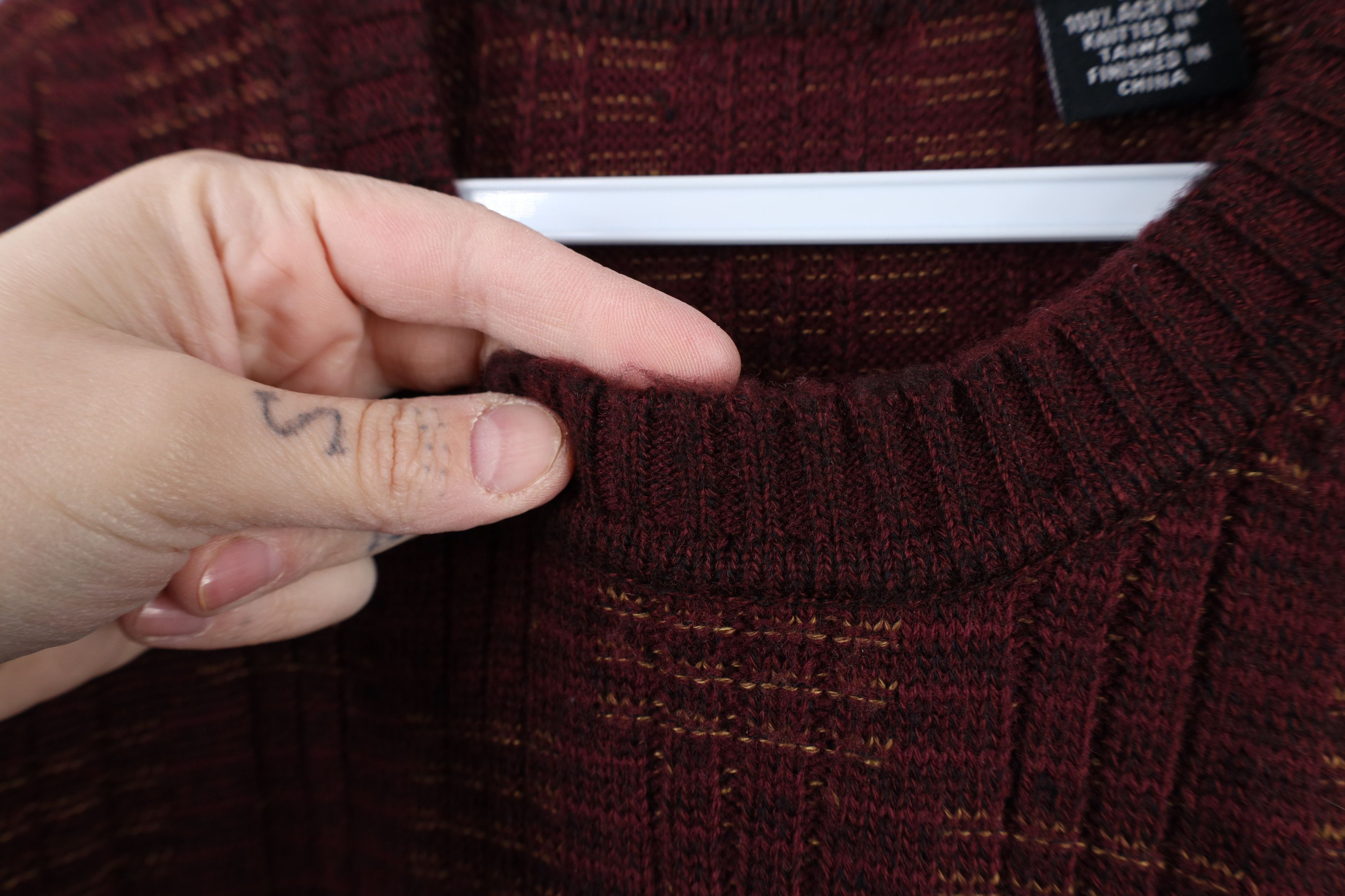Vintage Vintage 90s Streetwear Checkered Ribbed Crewneck Sweater Size US L / EU 52-54 / 3 - 5 Thumbnail