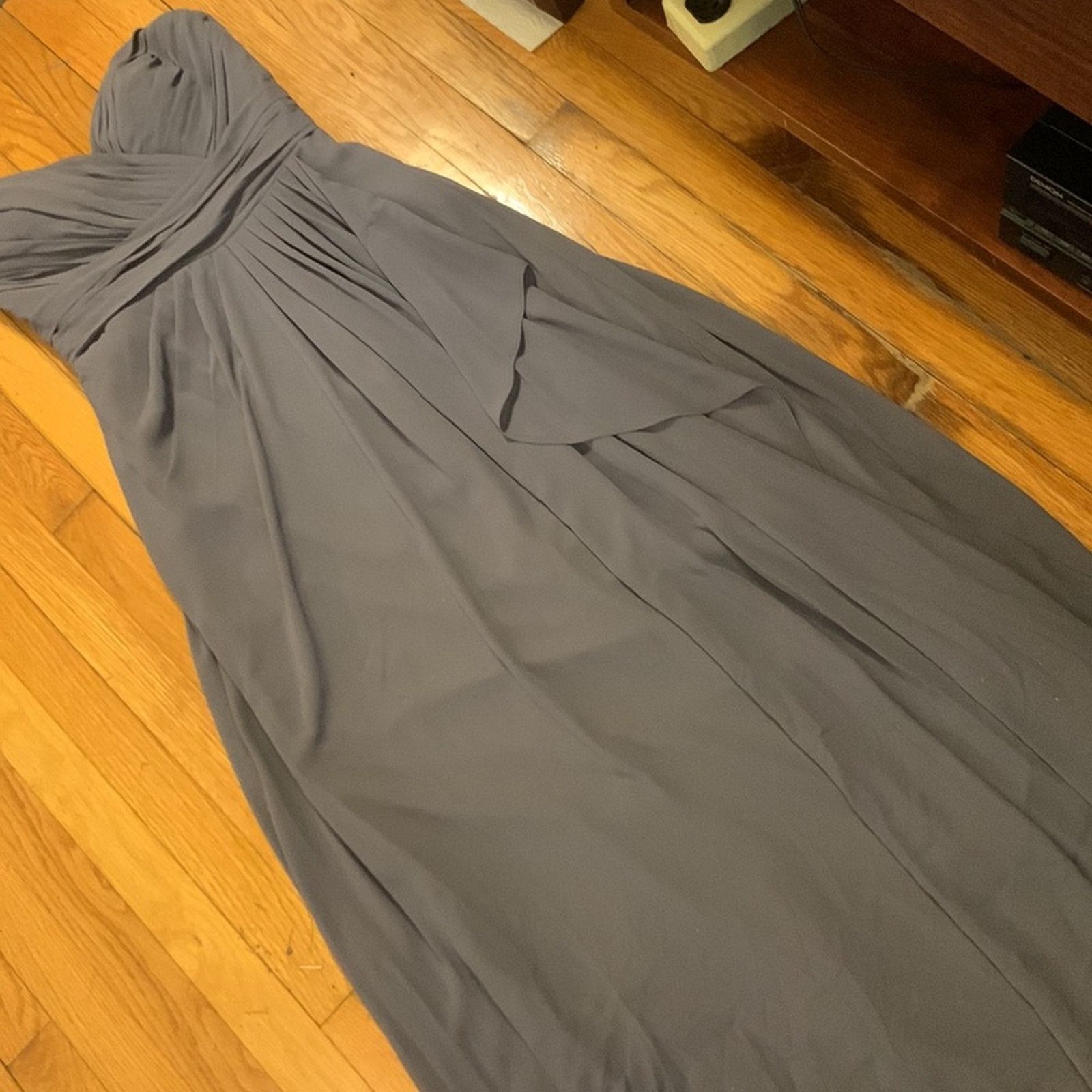Vintage Bill Levkov dove gray chiffon Grecian gown prom bridesmaid Size M / US 6-8 / IT 42-44 - 2 Thumbnail