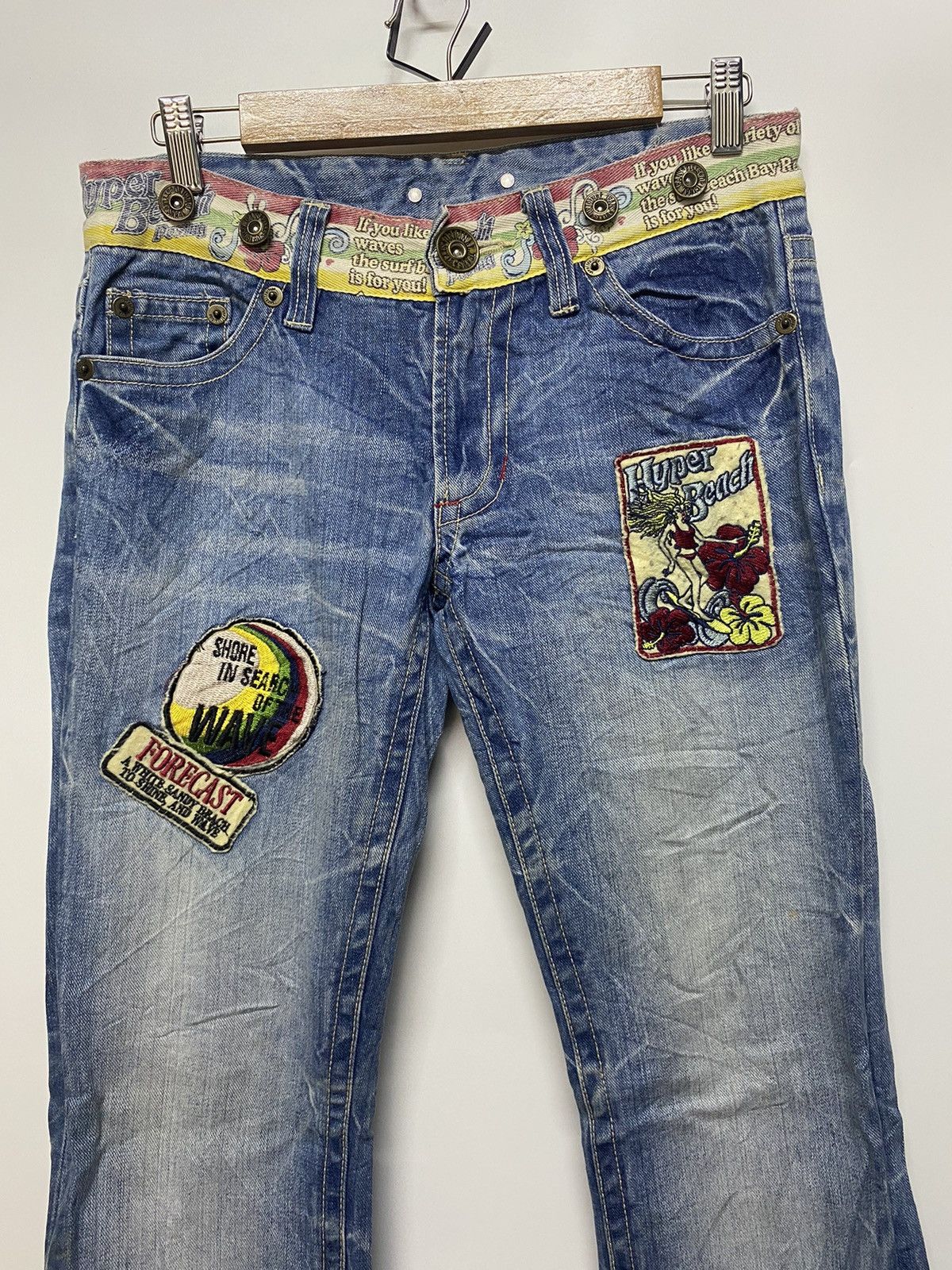 Designer × Japanese Brand Japanese Brand Beach Ocean Patches Denim Distressed Jeans Size 30" / US 8 / IT 44 - 5 Thumbnail