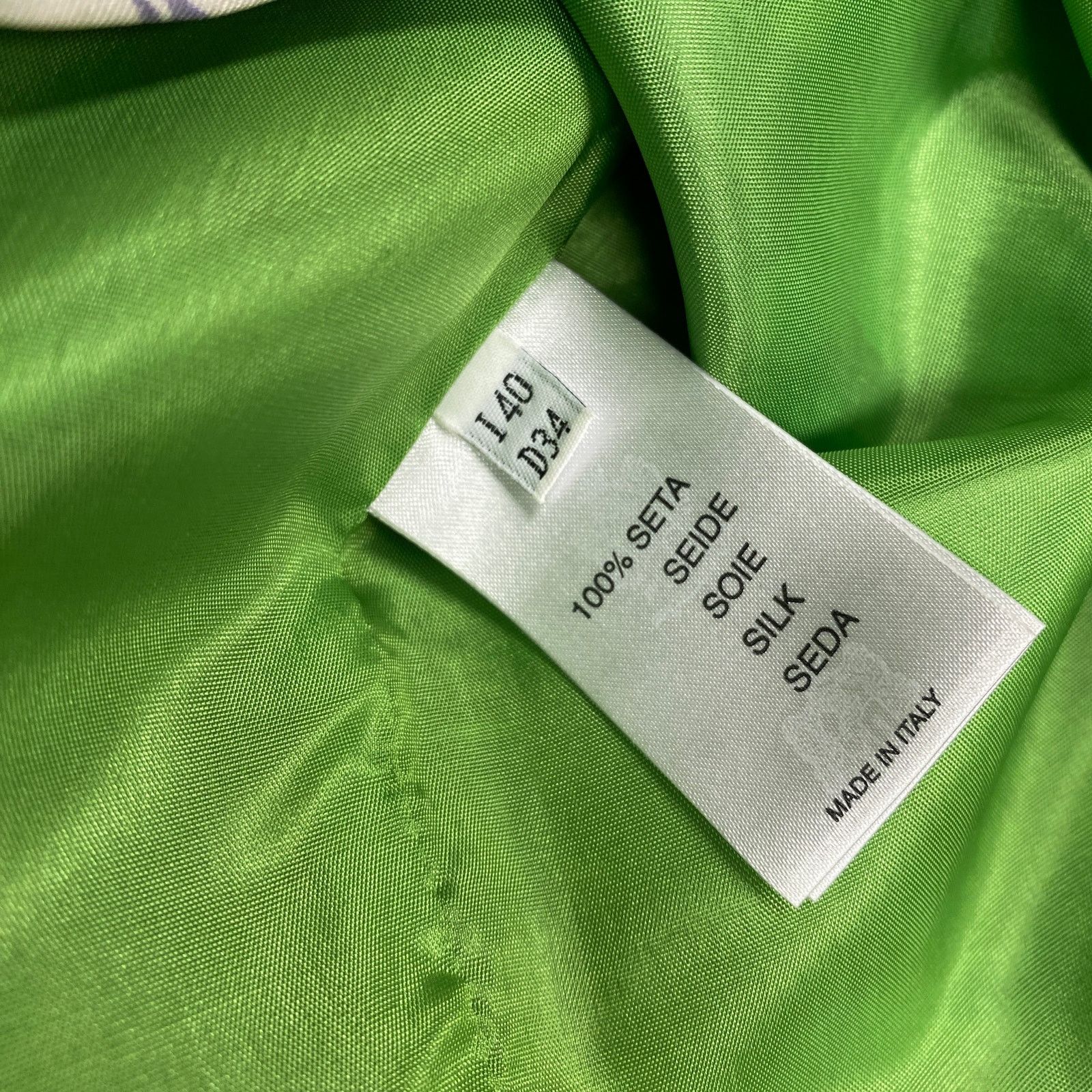 Blumarine Blumarine Womens Size 4 Green Floral Silk Short Sleeve Dress Size S / US 4 / IT 40 - 7 Thumbnail