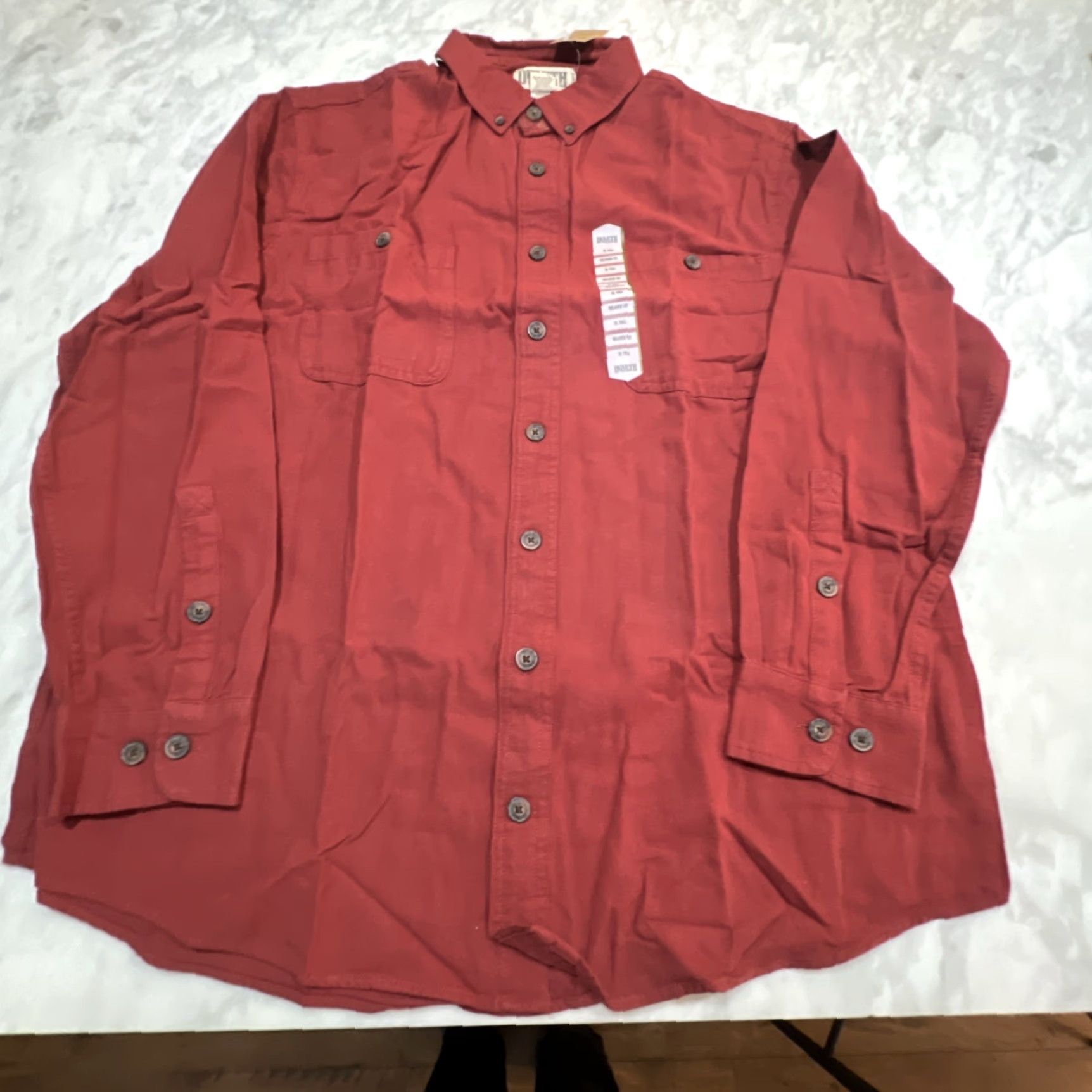 Vintage DULUTH Free Swingin’ Flannel Shirt Men XLT Tall Fit ABS Solid Style 89328 NWT Red Cotton Button-Up Long Sleeve Workwear Casual Mens Big & Tall Size US XL / EU 56 / 4 - 3 Thumbnail