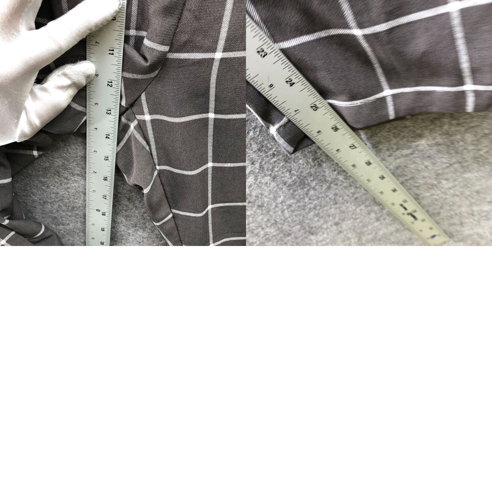 H&M H&M High Waisted Wide Leg Dress Pants Womens 10 Gray Plaid Pleated Relaxed Wide-Leg Pants Dress Pants Mens? Size 32" / US 10 / IT 46 - 8 Thumbnail