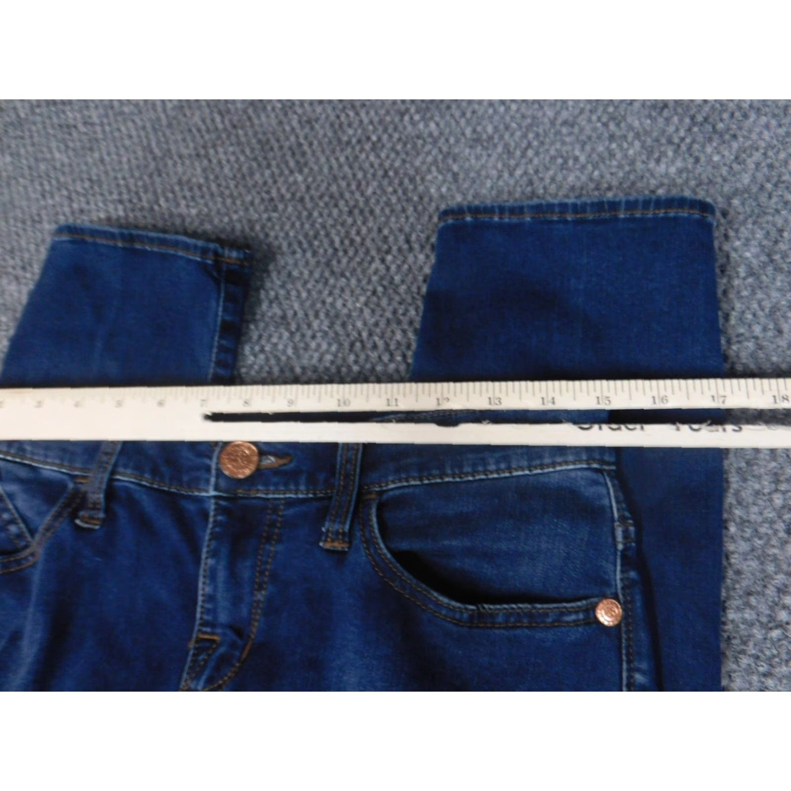 Vintage Rock & Republic Jeans Womens 8 Blue Berlin Straight Denim Pants Inseam 31” Zip Pockets Size 30" / US 8 / IT 44 - 4 Thumbnail