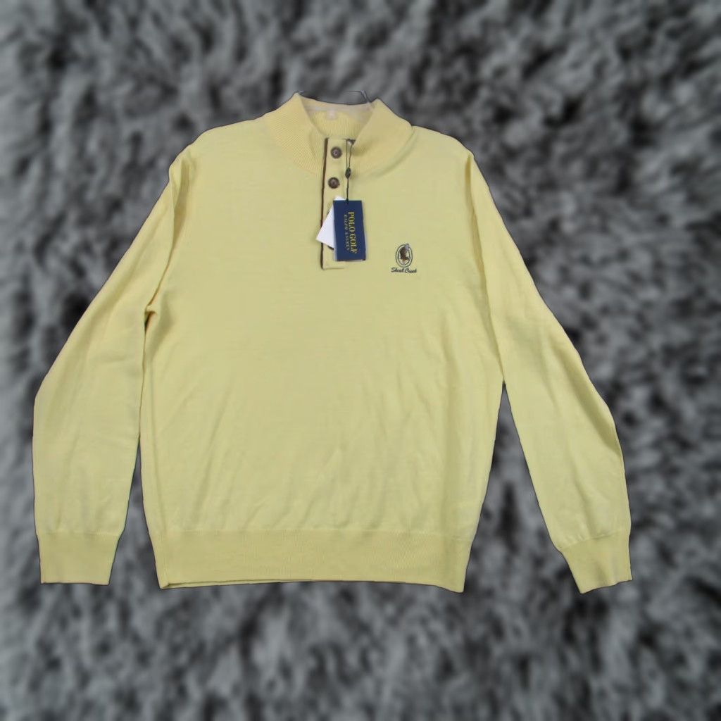 Polo Ralph Lauren Polo Golf Ralph Lauren Sweater Mens Large Yellow Merino Wool Henley Shoal Creek Size US L / EU 52-54 / 3 - 1 Thumbnail