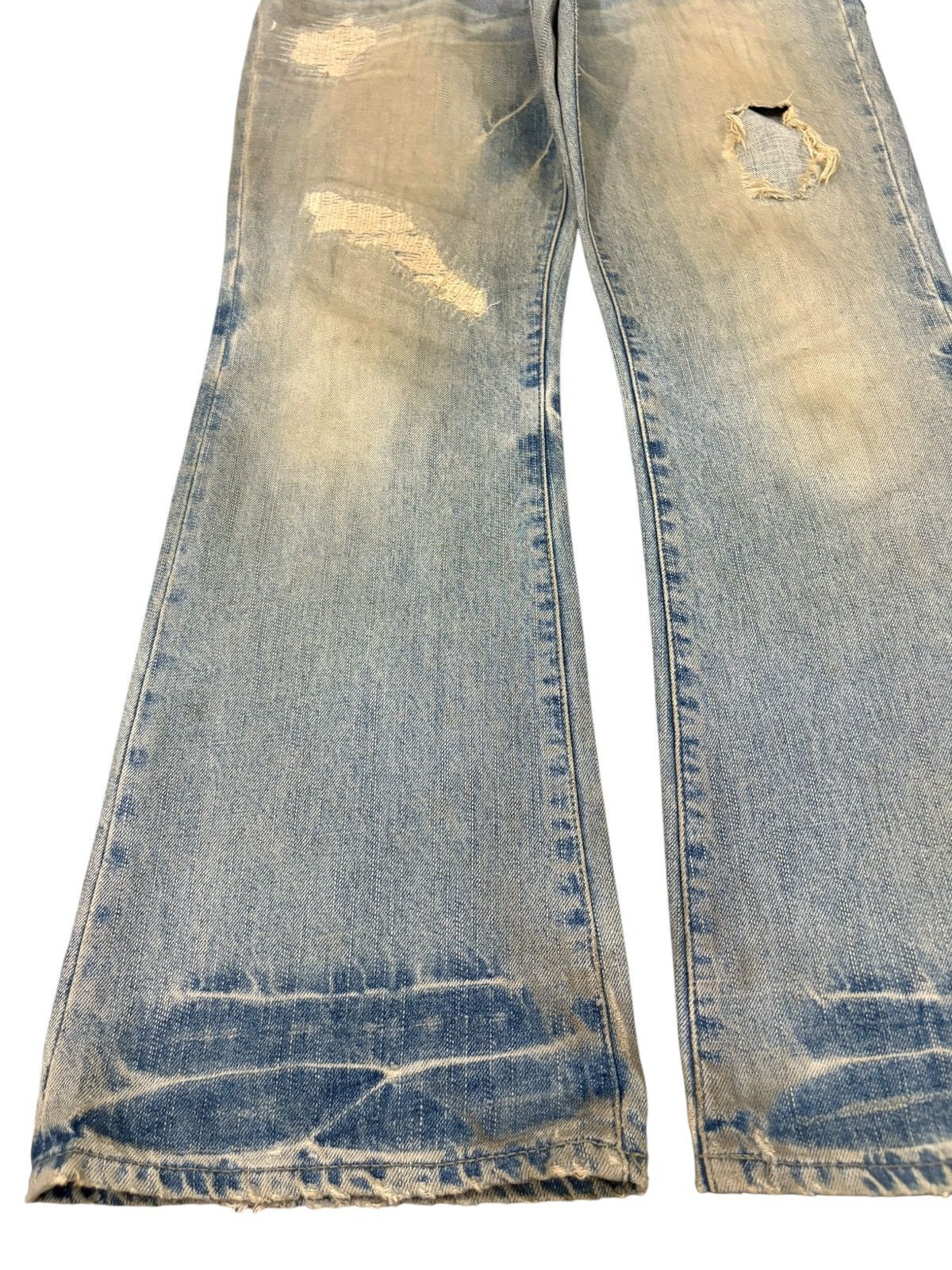 Tornado Mart Vintage Japanese Brand Rusty Wash Distress Flare Jeans Size US 34 / EU 50 - 6 Thumbnail