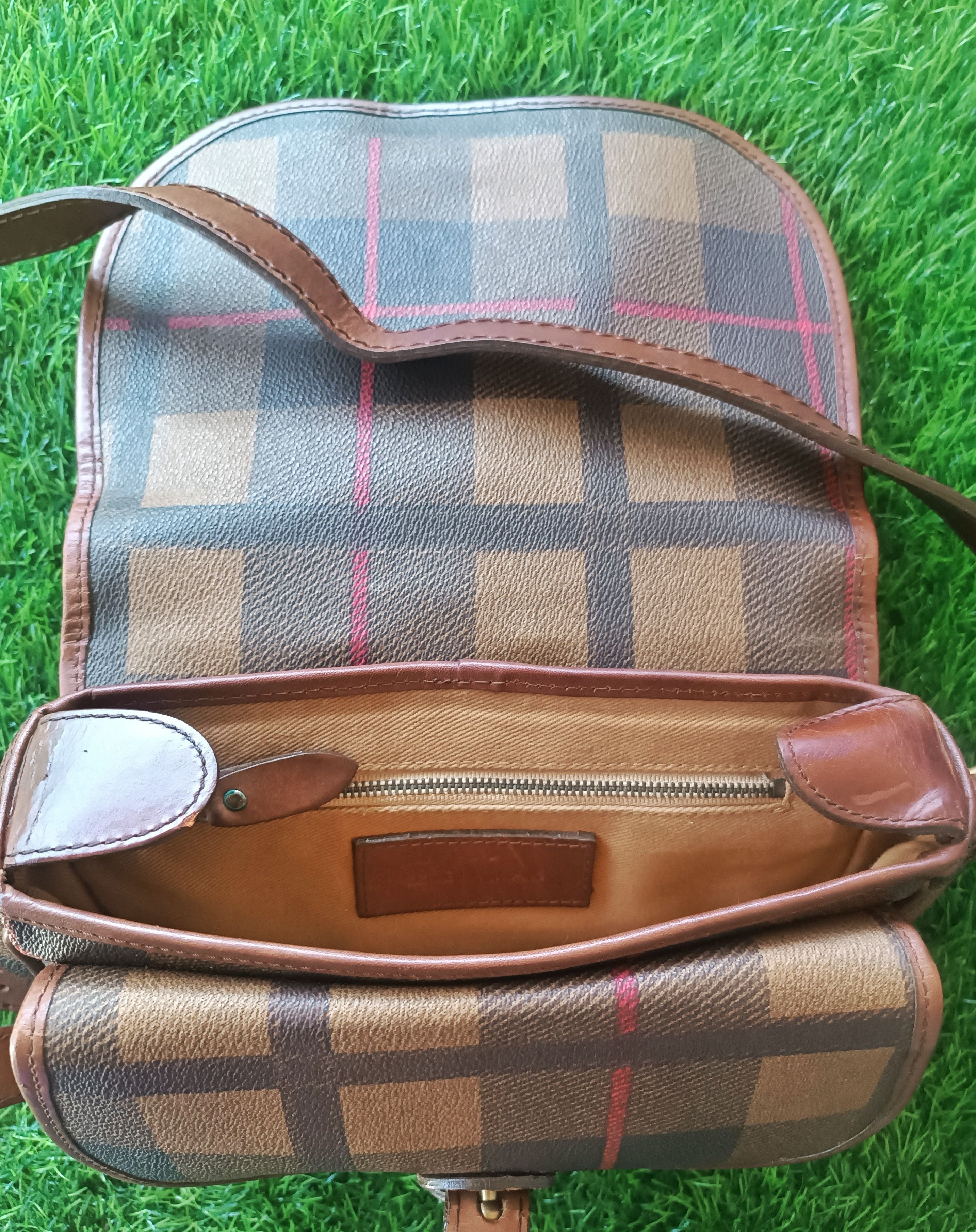 Leather × Vintage GIAMAX VINTAGE CHECK MONOGRAM LEATHER SLING BAG Size ONE SIZE - 3 Thumbnail