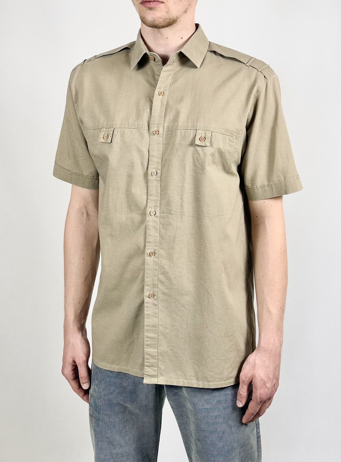 Christian Dior Monsieur Christian Dior Safari Military Short Sleeve Shirt Size US M / EU 48-50 / 2 - 2 Thumbnail