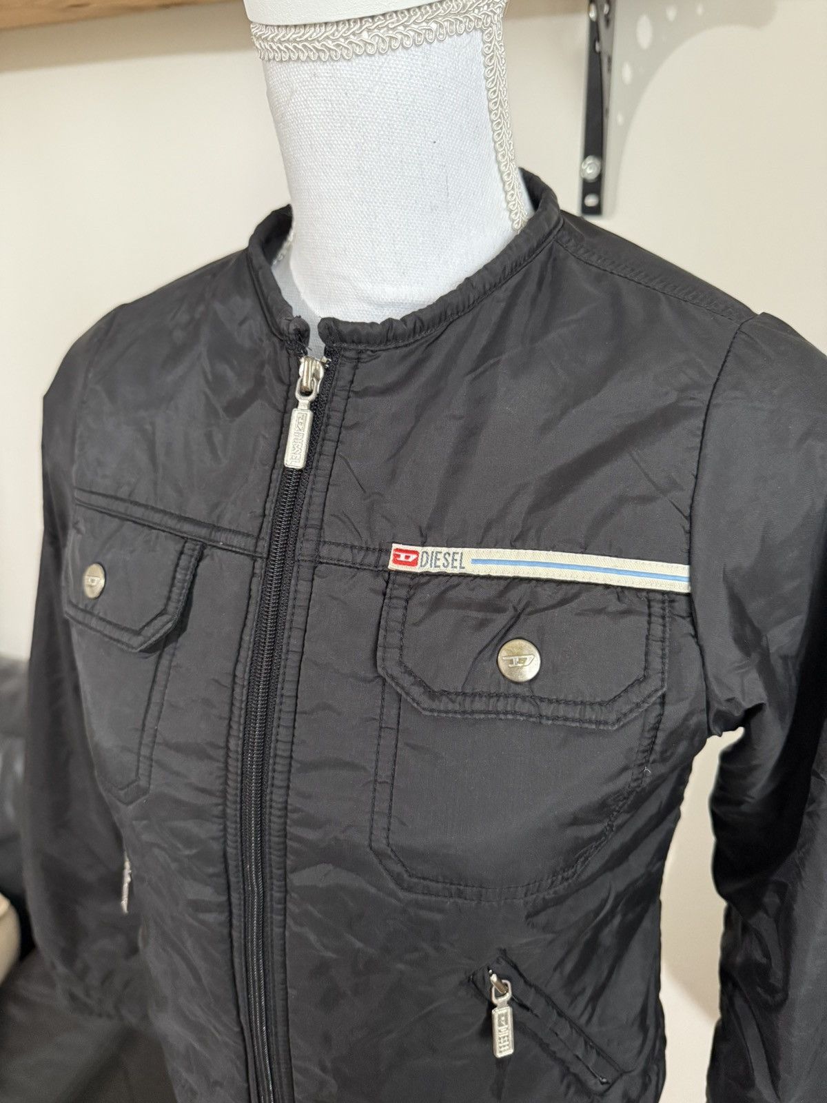 Diesel Diesel Y2K Cropped Black Jacket – Size M (fits XS/S) Size S / US 4 / IT 40 - 2 Thumbnail