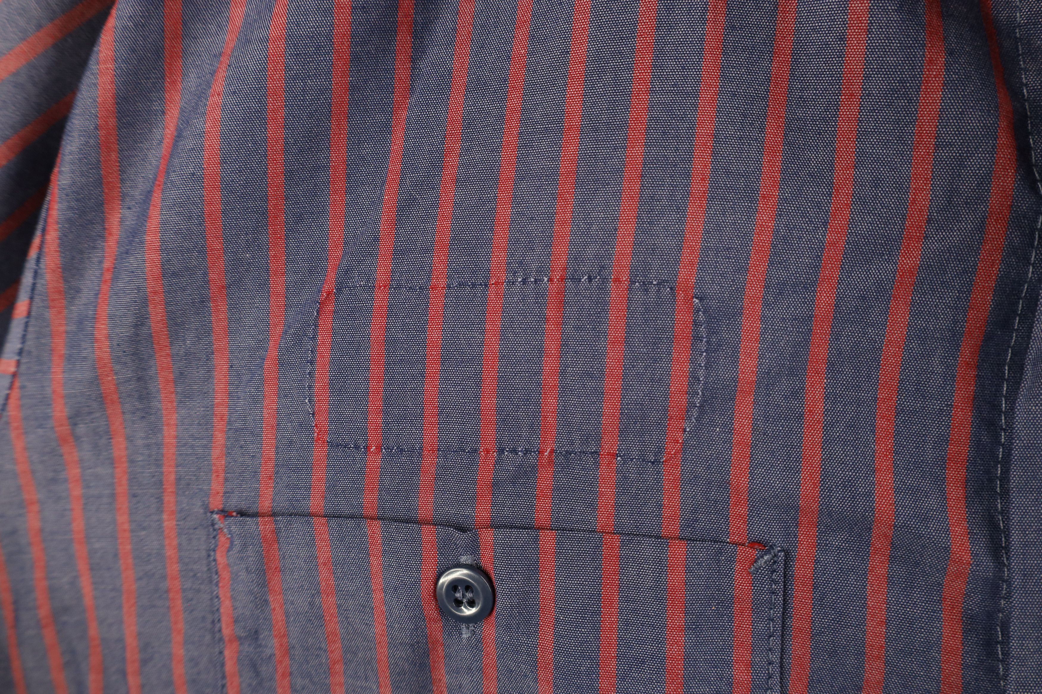 Vintage Vintage 90s Streetwear Striped Work Mechanic Button Shirt Size US M / EU 48-50 / 2 - 4 Thumbnail