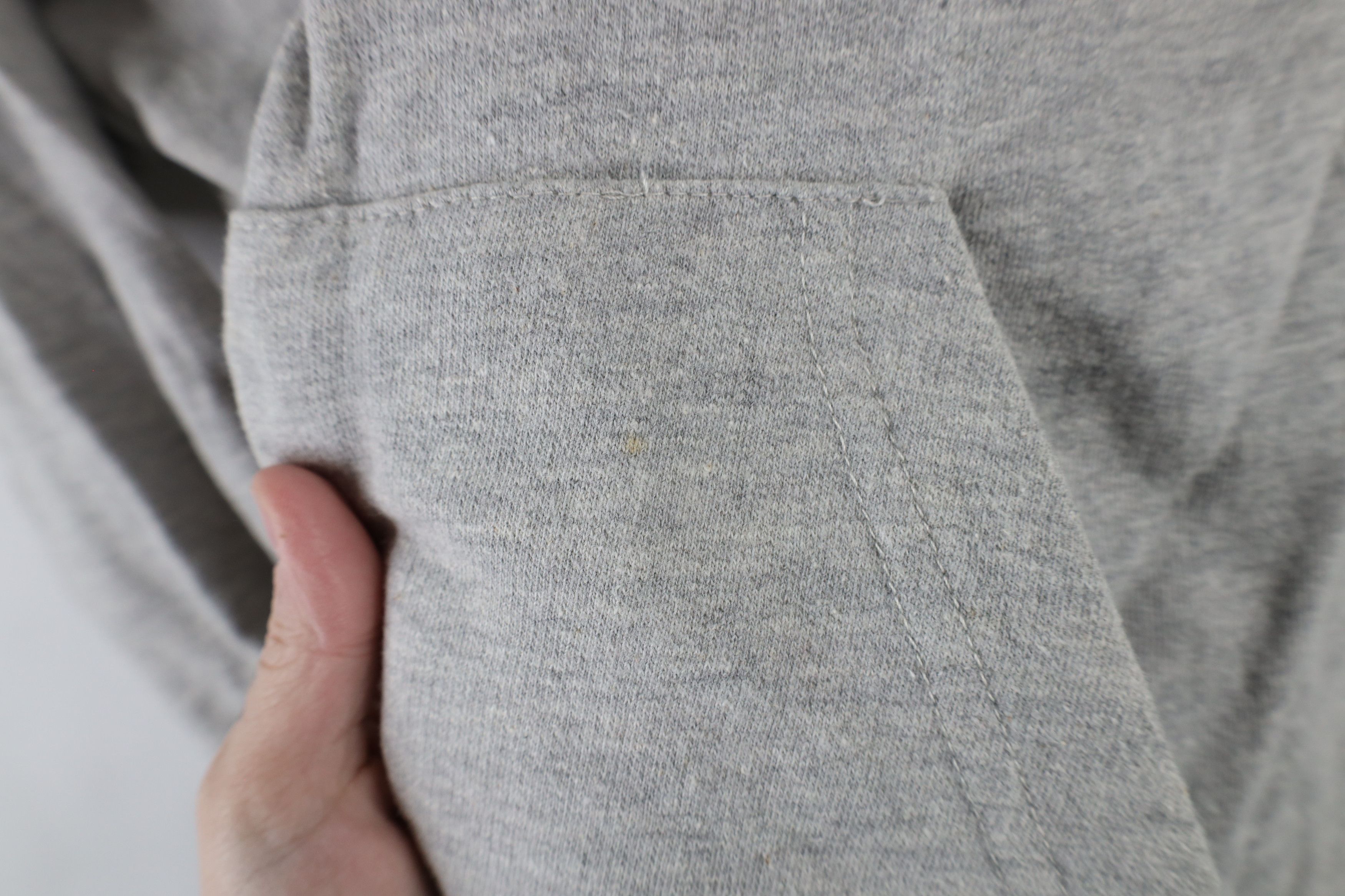 Vintage Vintage 90s Streetwear Blank Full Zip Hoodie Heather Gray Size L / US 10 / IT 46 - 6 Thumbnail