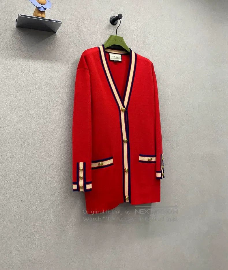 Gucci Gucci Knitted cardigan with red lines coat Size XXS / US 00 / IT 34 - 3 Thumbnail