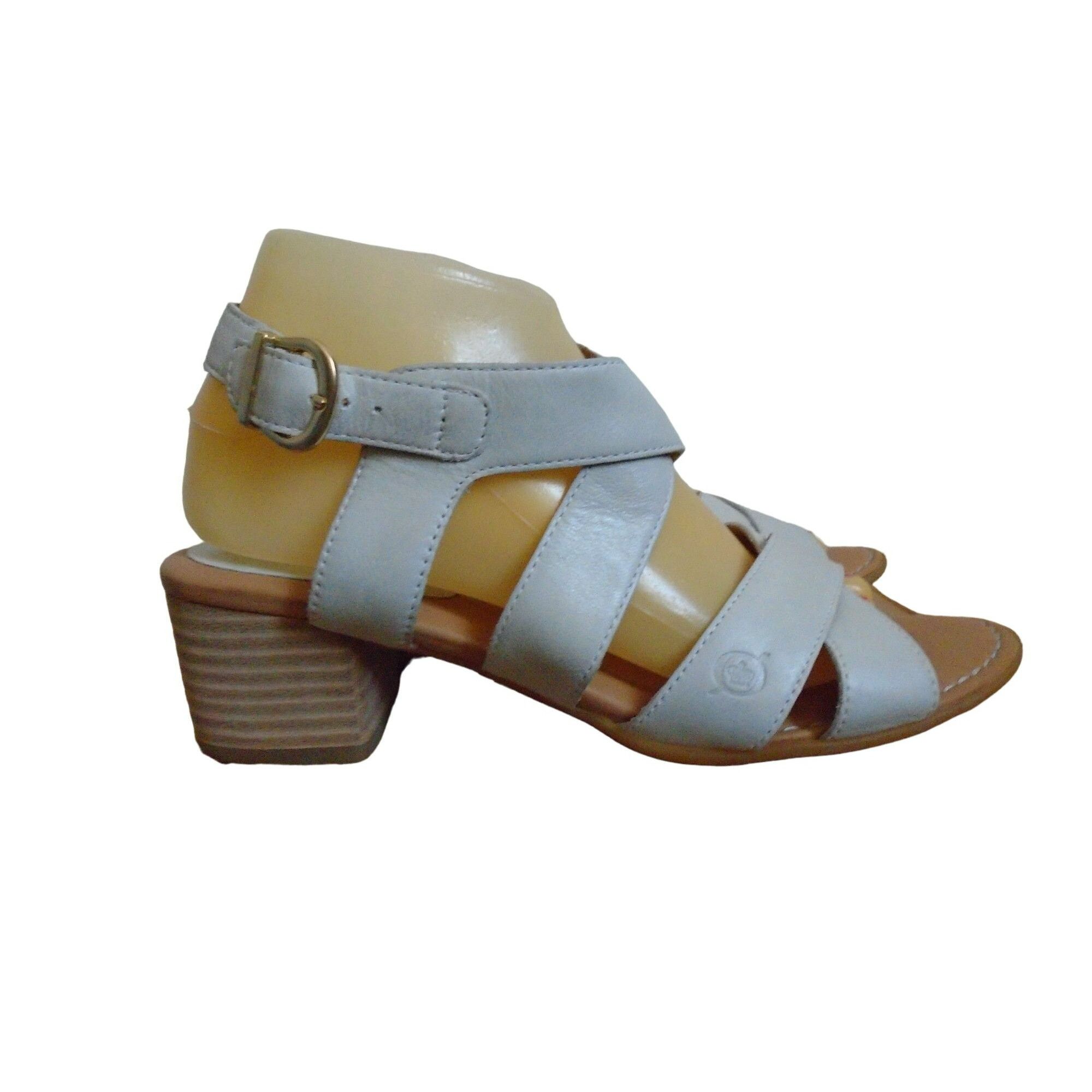 Born Born Leather Women's White Leather Sandals - 9 - New Size US 9 / IT 39 - 5 Thumbnail