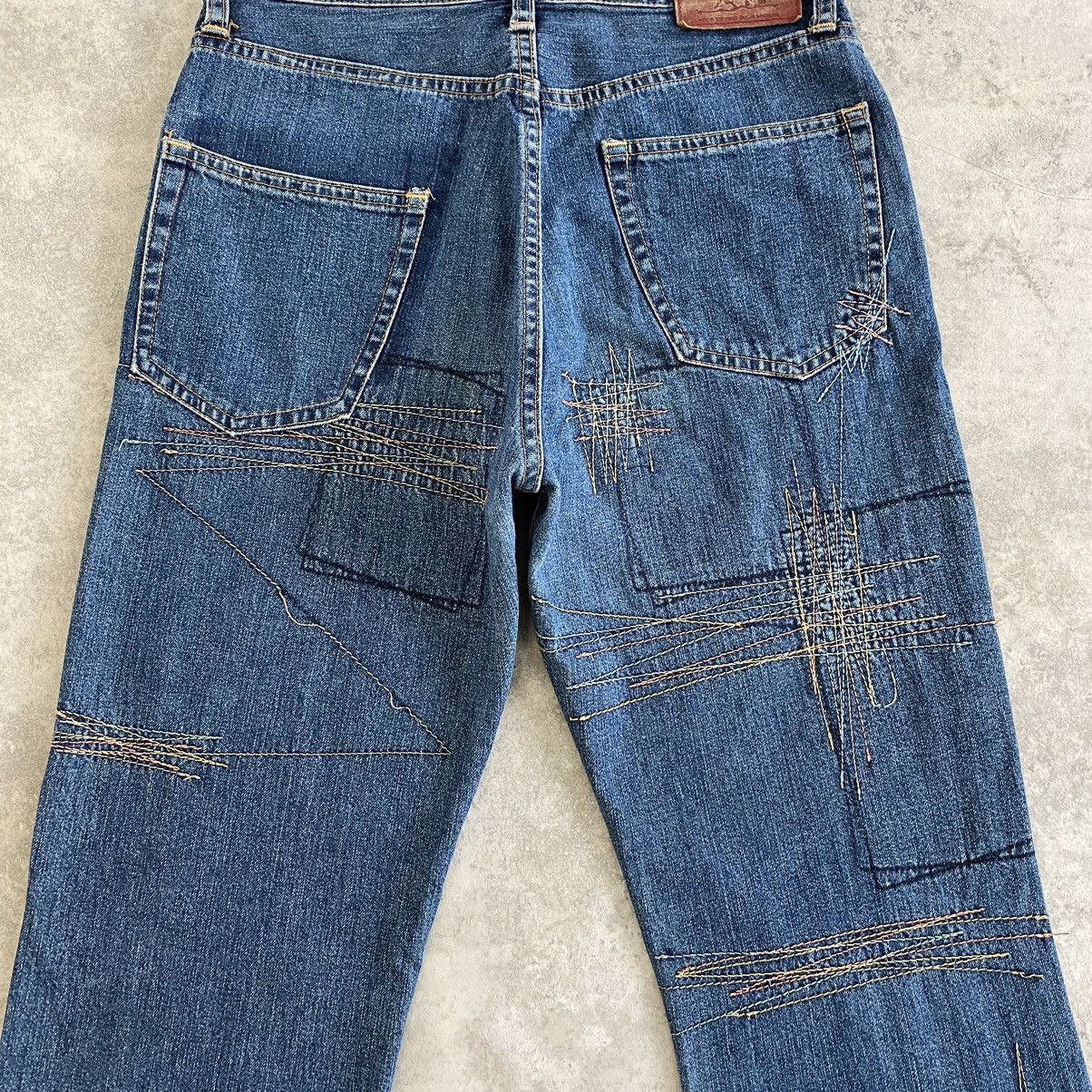 Hysteric Glamour × Vintage VTG 90’s HG Artisanal Zigzag Flared Denim Jeans Size US 27 - 20 Thumbnail