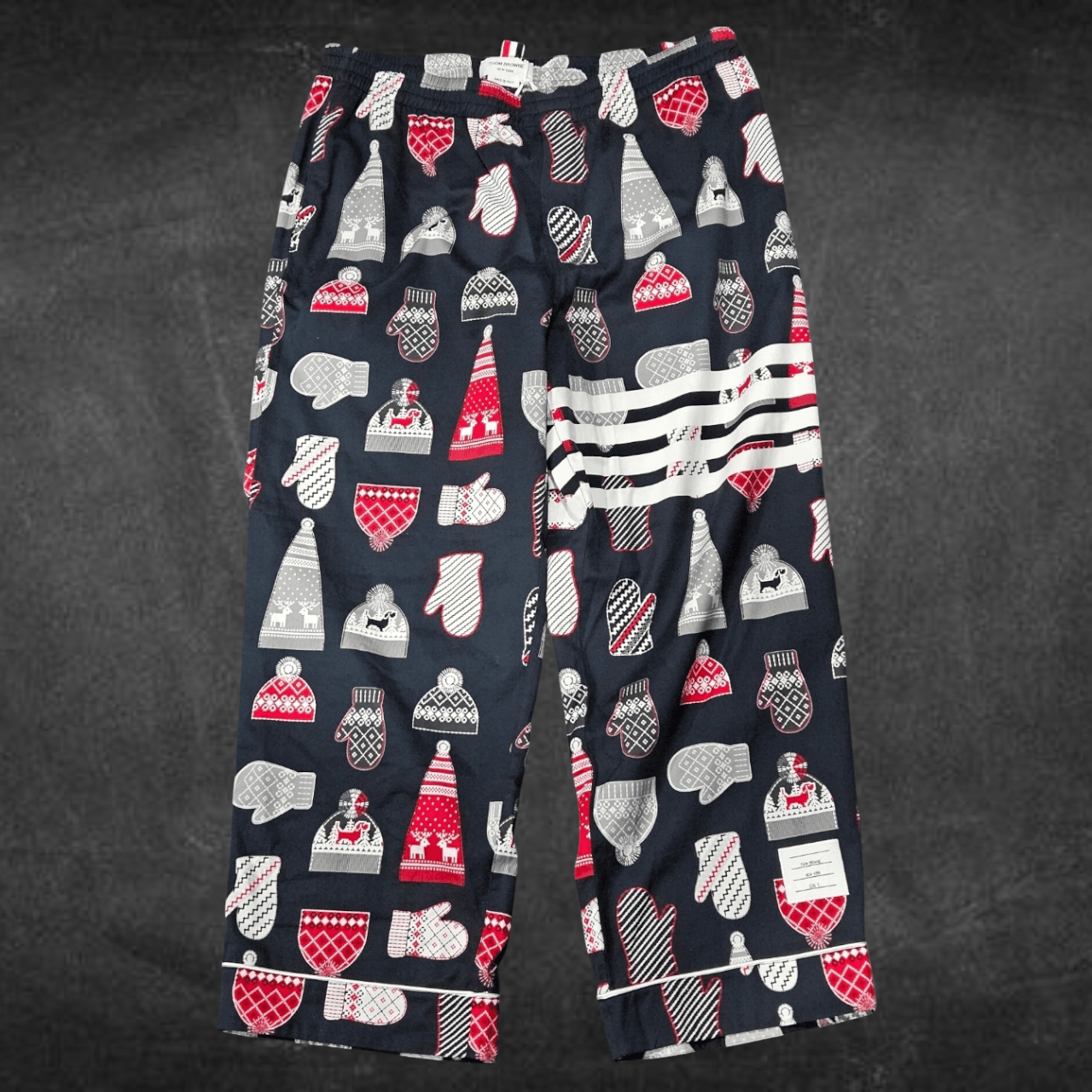 Thom Browne Holiday Piping 4-Bar Pajama Trouser