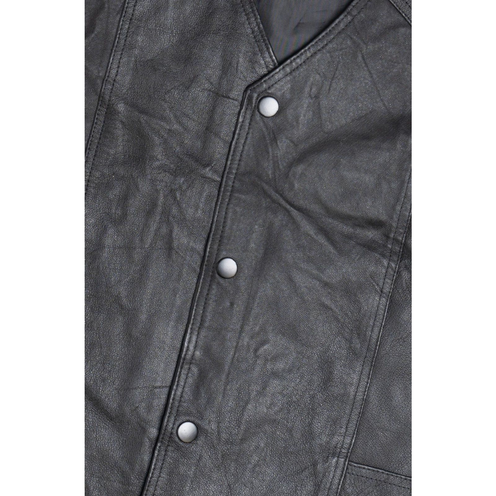 Vintage VINTAGE Red Ranch Leather Vest 1990s X-Large Black Leather / Nylon / Polyester Mens, Womens Size US XL / EU 56 / 4 - 3 Thumbnail