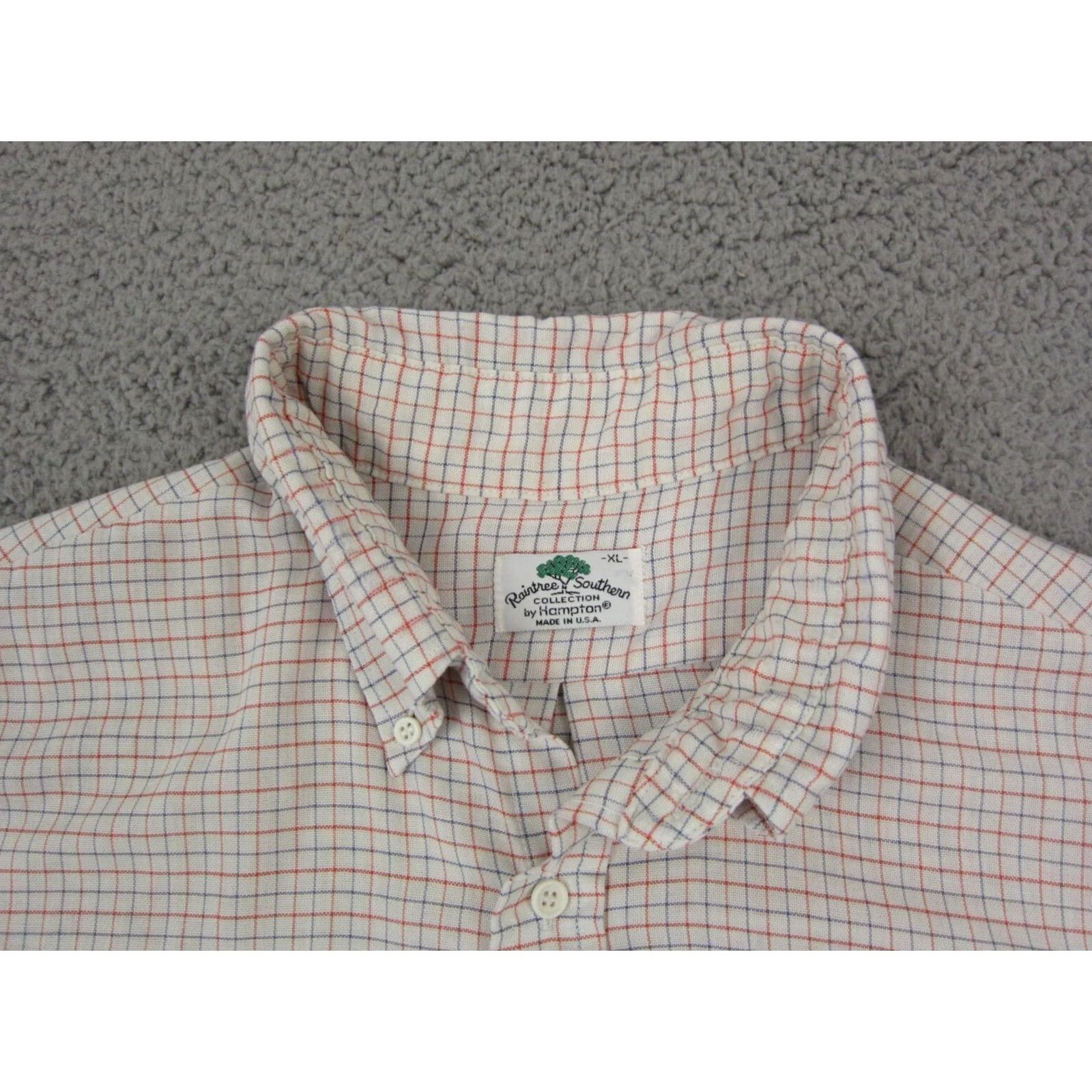 Vintage VINTAGE Hampton Shirt Mens XL White Red Button Up Made in USA 70s Raintree Southern Shirt Mens XL White Red Button-Up 80s 90s Classic Outdoor Casual Size US XL / EU 56 / 4 - 4 Thumbnail