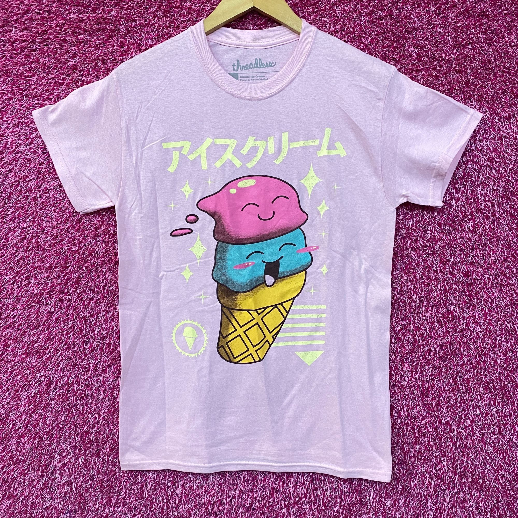 Threadless Kawaii Ice cream Graphic Design T-Shirt Small Size S / US 4 / IT 40 - 1 Thumbnail
