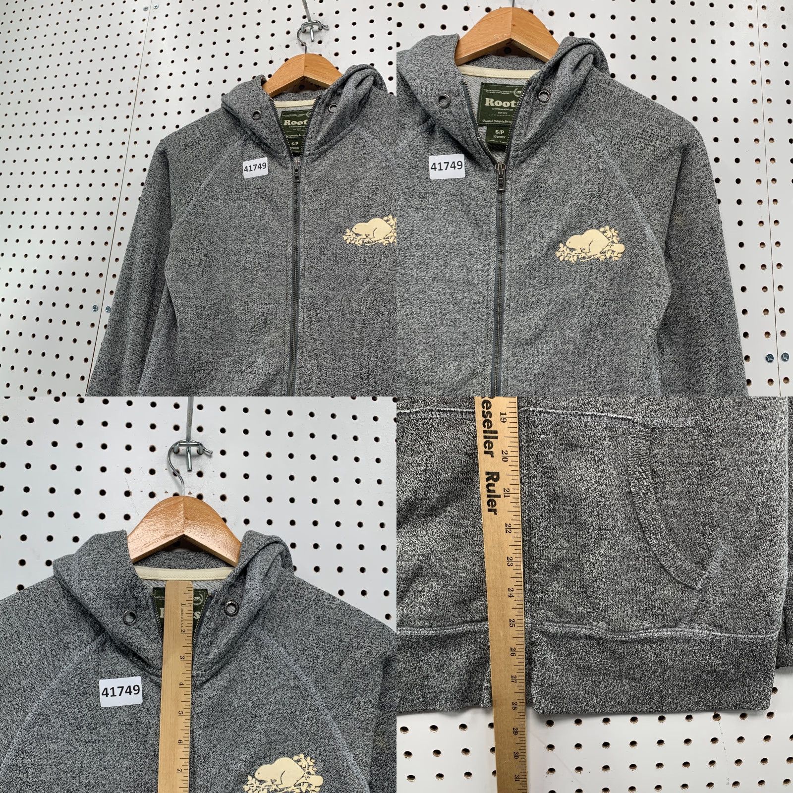 Roots Roots Fleece Zip Hooded Sweatshirt Womens Small Gray Beaver Logo - Adult Women - Size Small - Gray - Logo - 17X28 - Vintage? No. 90s? Not specified. Size S / US 4 / IT 40 - 8 Thumbnail