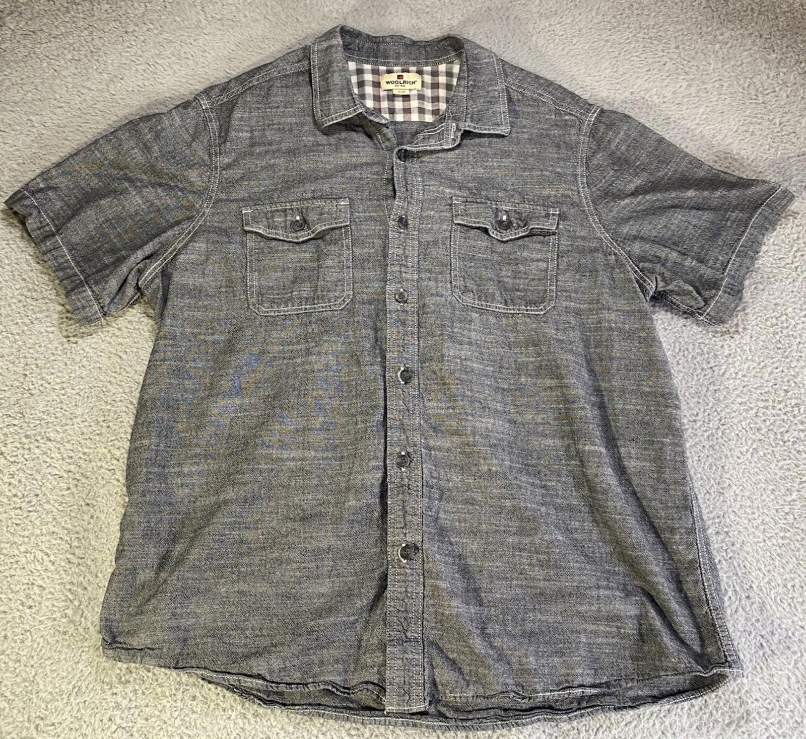 Woolrich Woolen Mills Woolrich Mens Button Down Shirt SZ XL Gray Short Sleeve Size US XL / EU 56 / 4 - 1 Thumbnail
