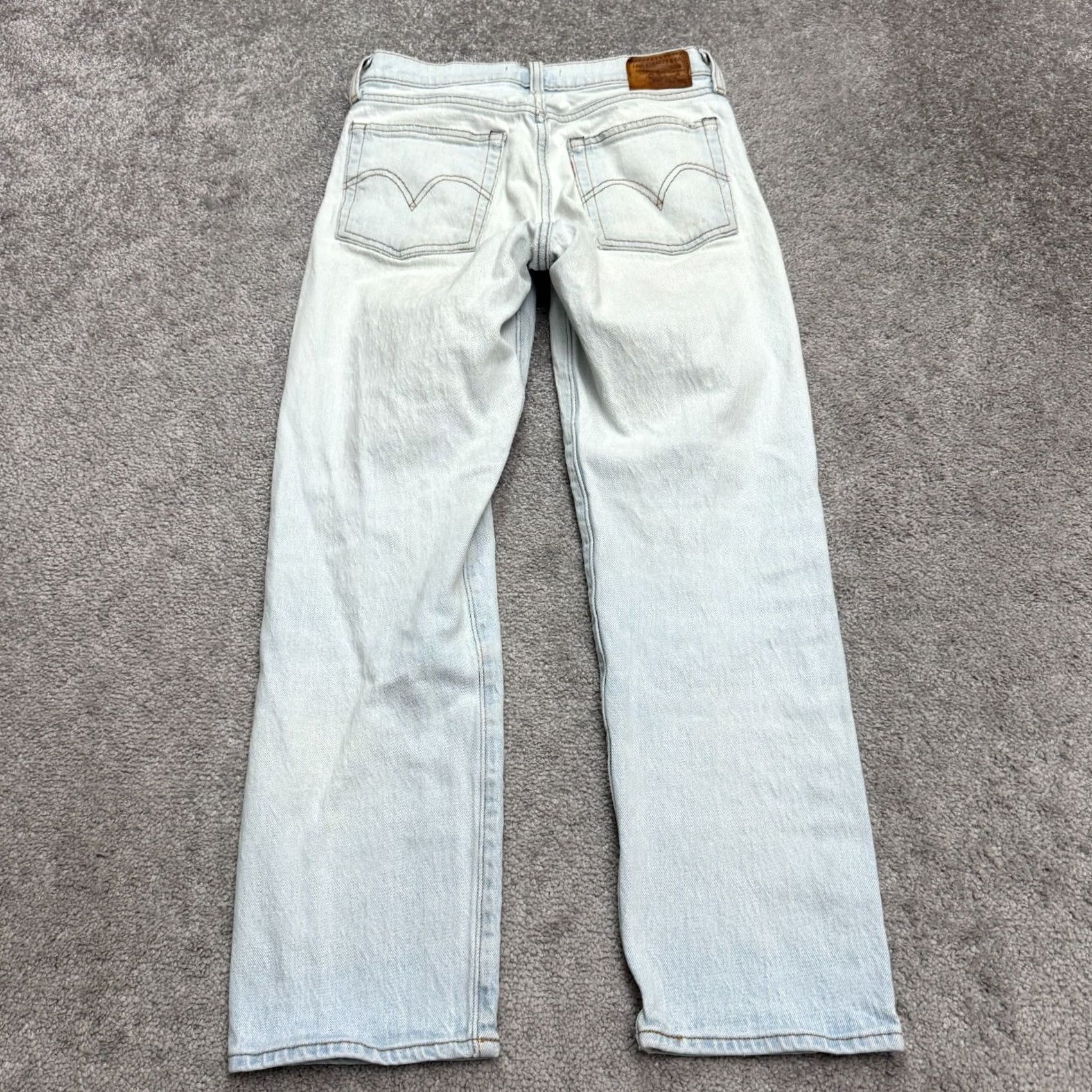 Levi's Levi's Wedgie Straight Button Fly Denim Jeans Womens 25 Blue Light Wash Cotton Size 42" / US 20 - 2 Thumbnail