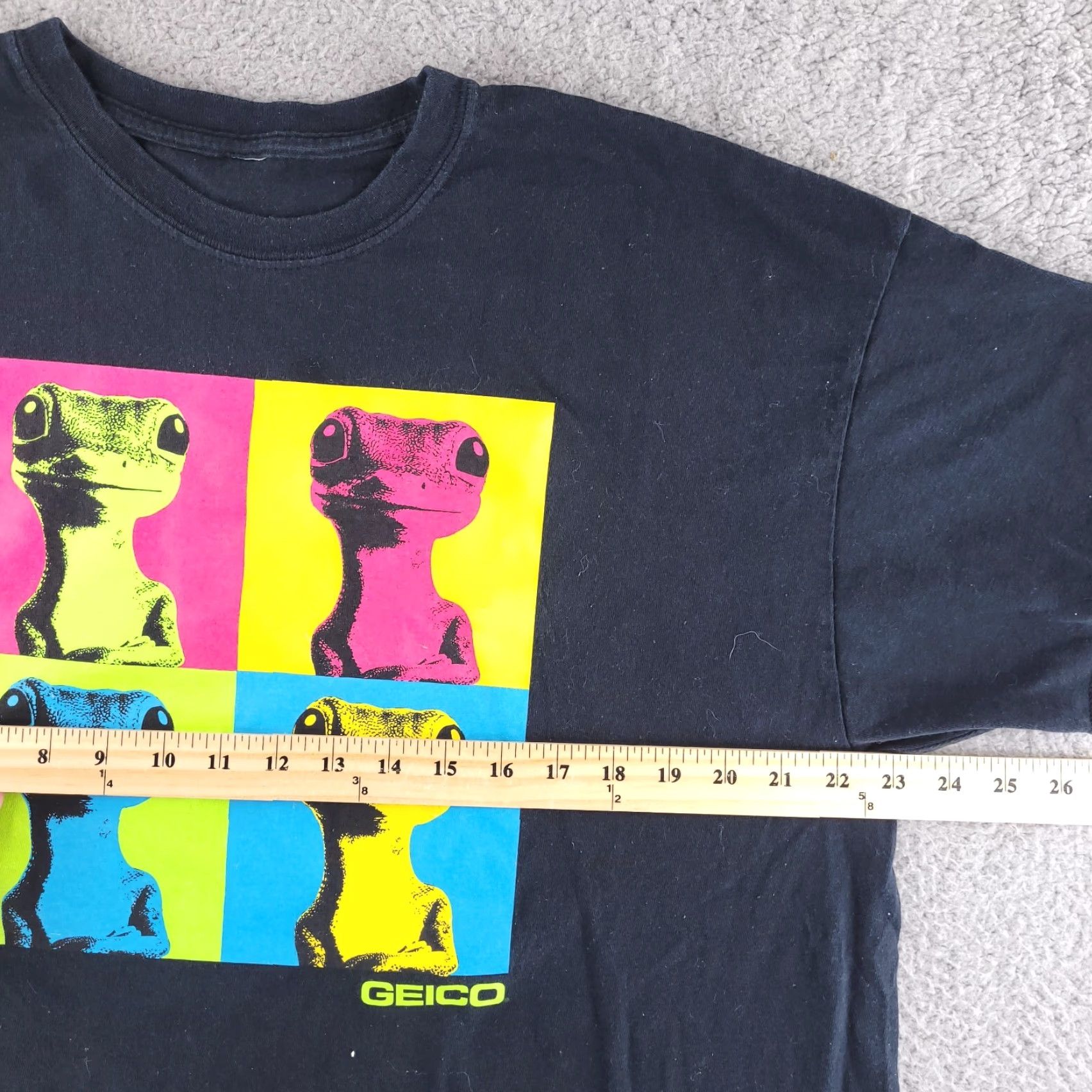Vintage Geico Shirt Mens XL Black Gecko Andy Warhol Short Sleeve Crewneck Size US XL / EU 56 / 4 - 4 Thumbnail