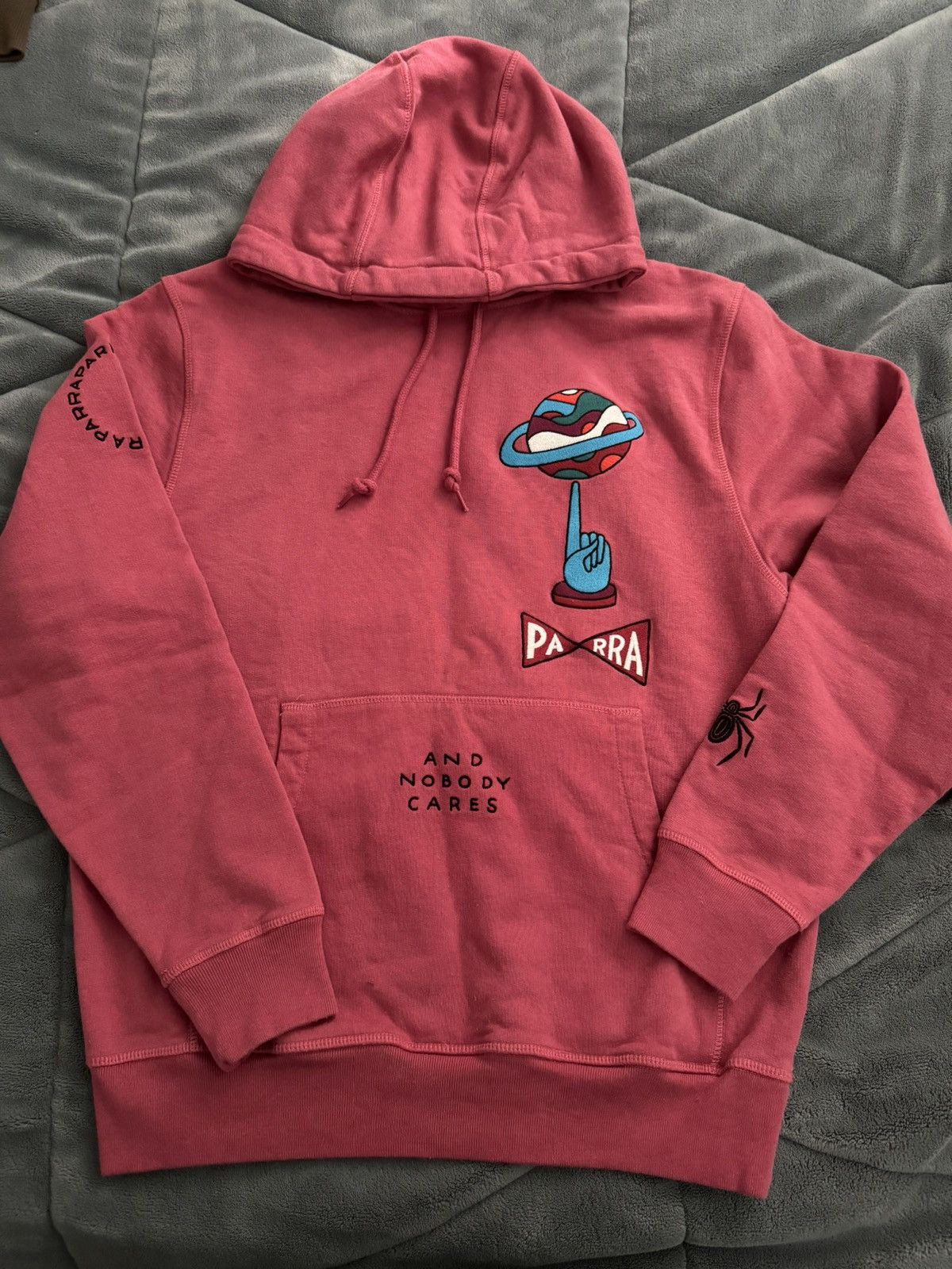 image of Parra World Balance Hoody Size S in Coral, Men's