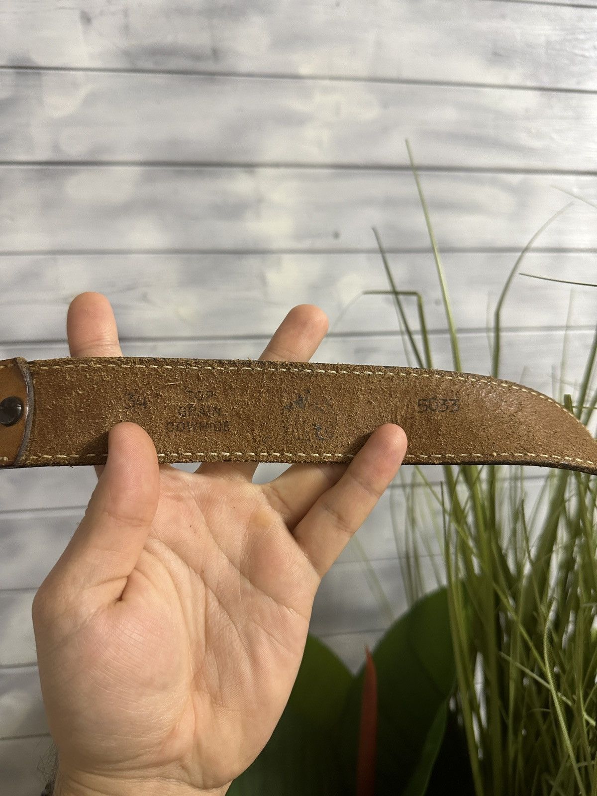 Vintage Rare Belt TEXAS Silver Germany JEZ Leather Cowboy Western Size ONE SIZE - 6 Thumbnail