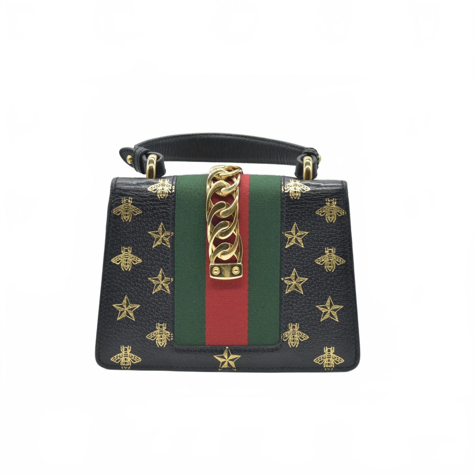 Gucci $2590 Gucci Calfskin Small Sylvie Shoulder Bag Black Size ONE SIZE - 9 Thumbnail