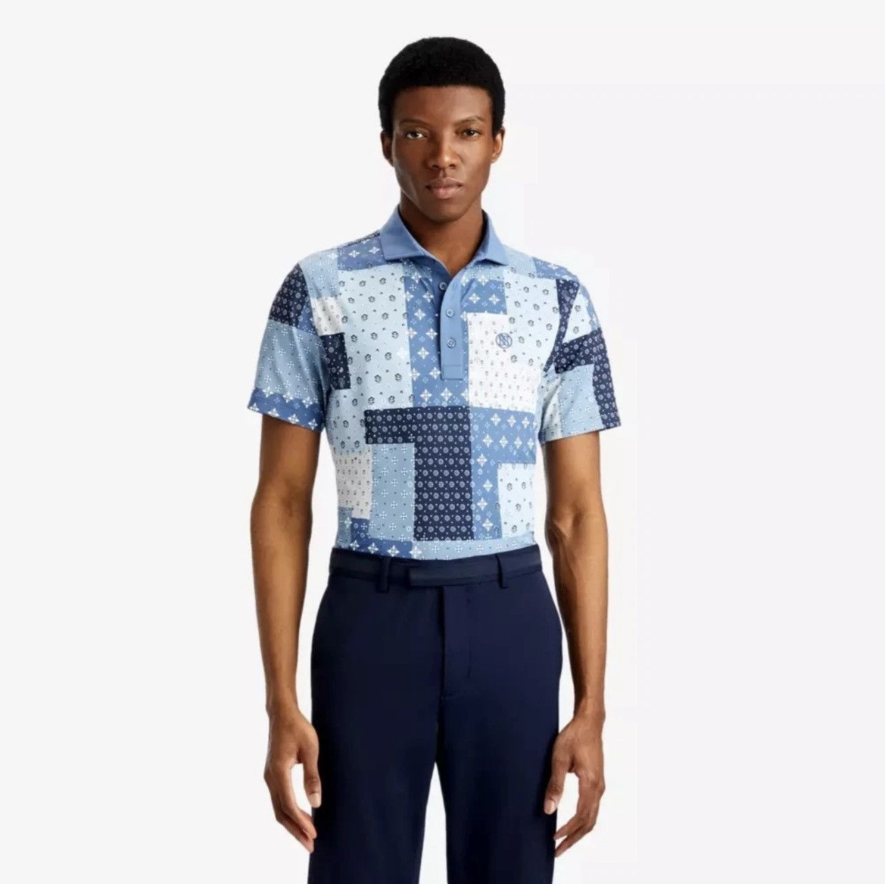 G/FORE G/Fore Boro Patch Tech Pique Golf Polo Floral Slate Size US S / EU 44-46 / 1 - 2 Thumbnail
