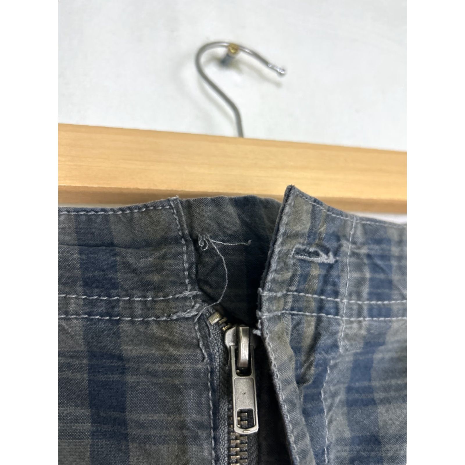 Vintage Played In Heaven Mens Shorts Cargo Plaid Cotton Blue Gray 36 Regular Sun Stain Size US 36 / EU 52 - 7 Thumbnail