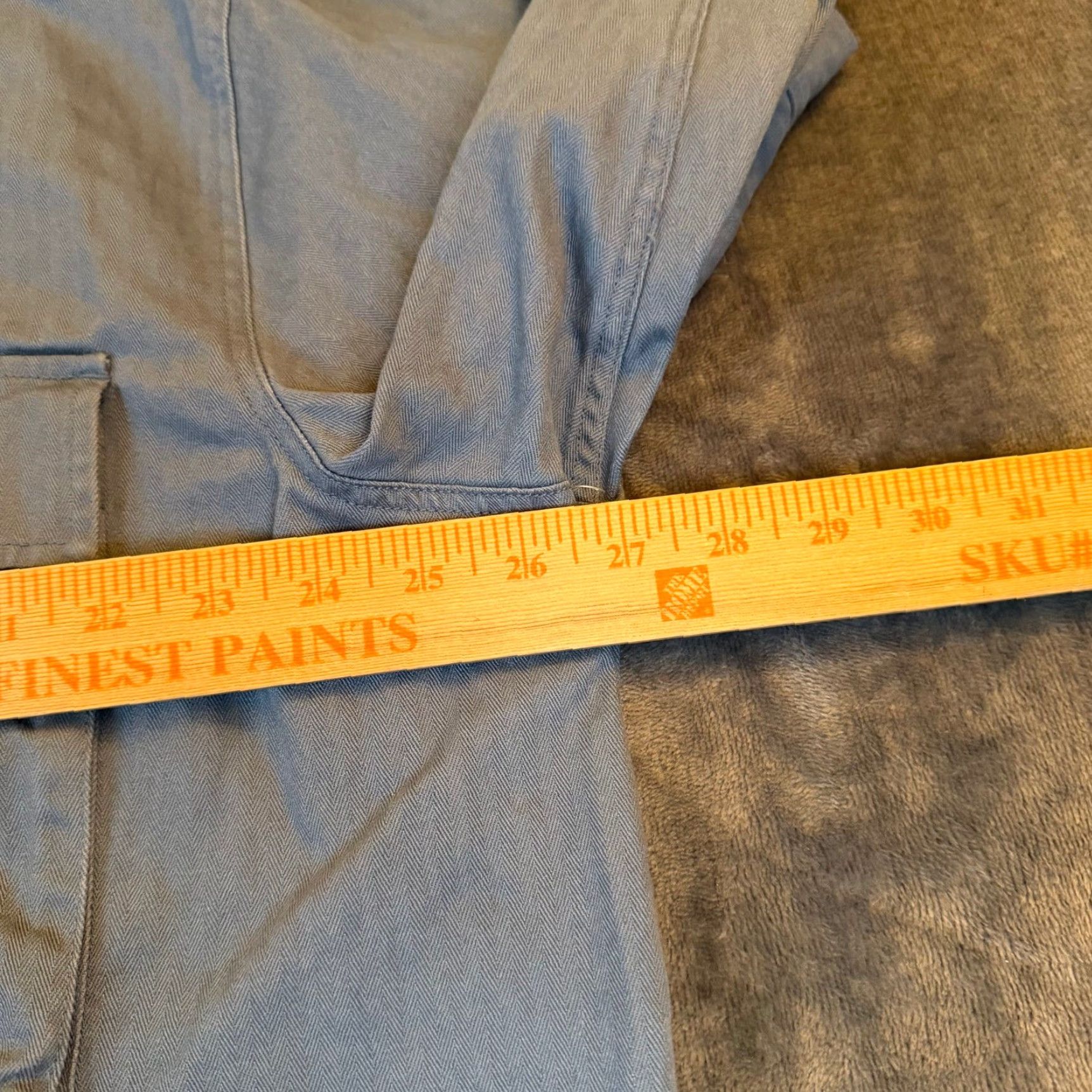 Old Navy Old Navy Shacket Jacket Mens XXL 2XL Herringbone Blue Grey Twill Snap Front Pockets Casual Workwear Size US XXL / EU 58 / 5 - 6 Thumbnail