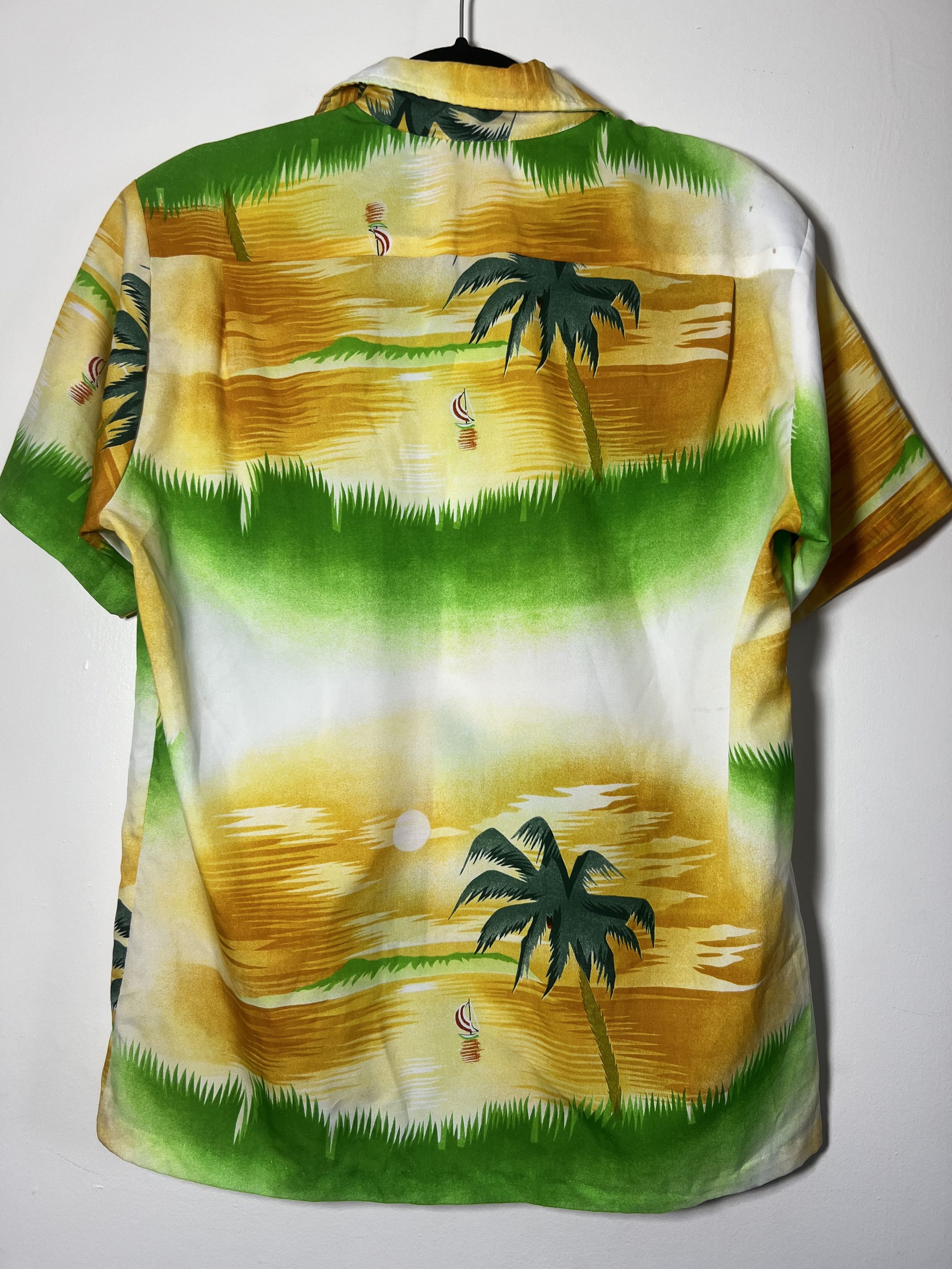 Other Vintage Kai Nani Hawaiian Print Island Scene Button Up Shirt Size US M / EU 48-50 / 2 - 5 Thumbnail