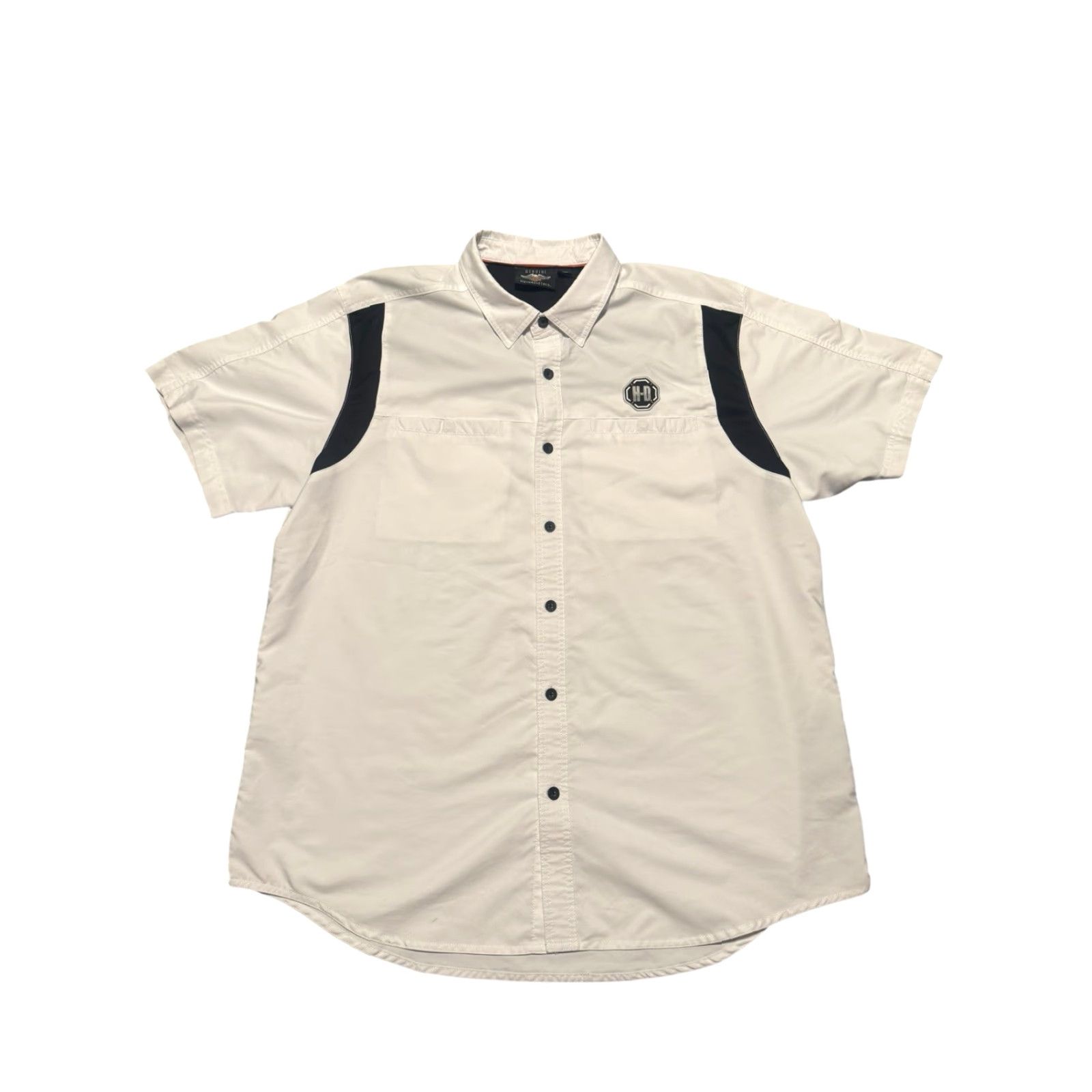 Harley Davidson VINTAGE Harley-Davidson Button Shirt 2XL Mens Casual Workwear Biker Motorcycle Grunge Y2K Ivory Solid Short Sleeve Embroidered Pockets Size US XXL / EU 58 / 5 - 2 Thumbnail