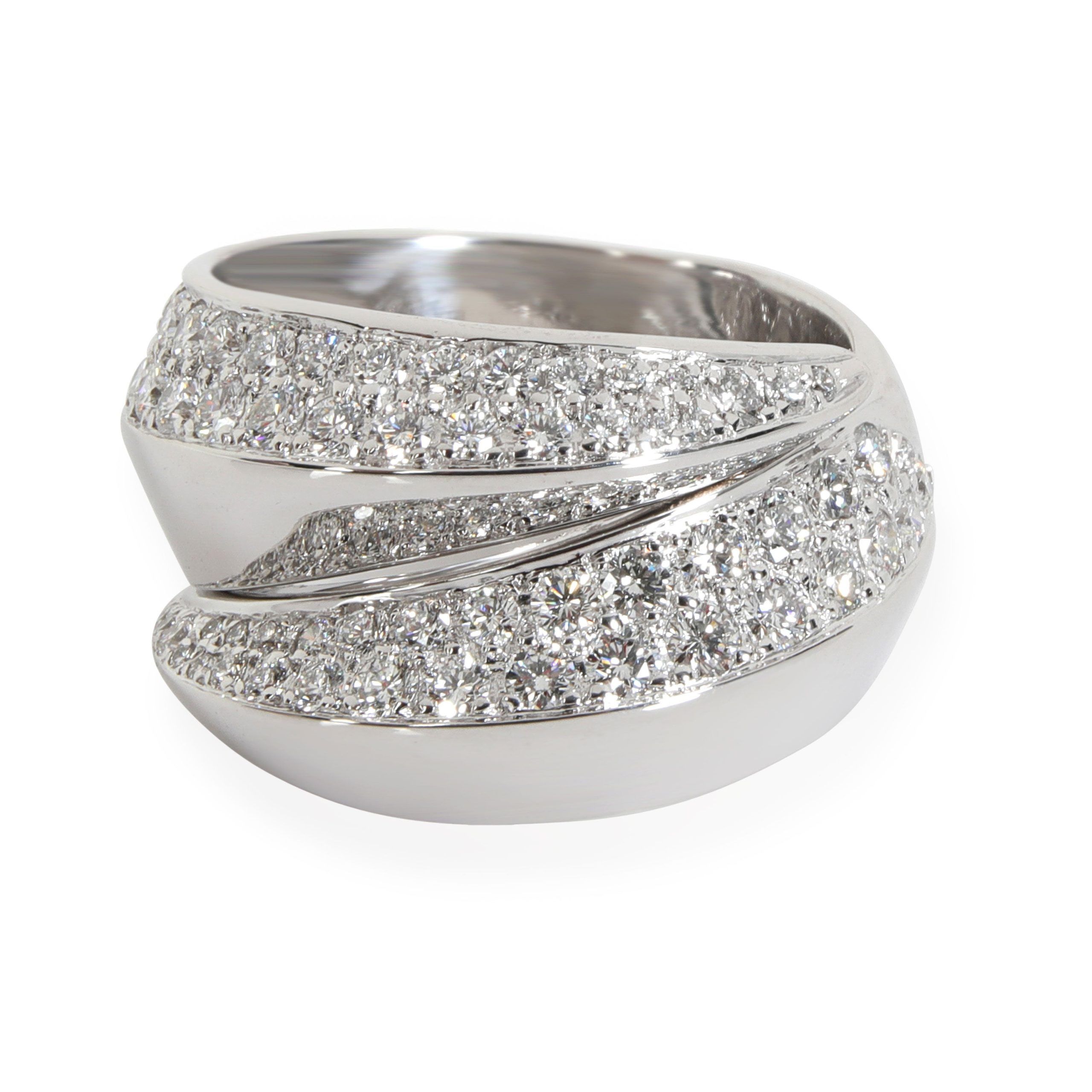 image of Cartier Panthere Griffe Diamond Ring In 18K White Gold 1.7 Ctw, Women's