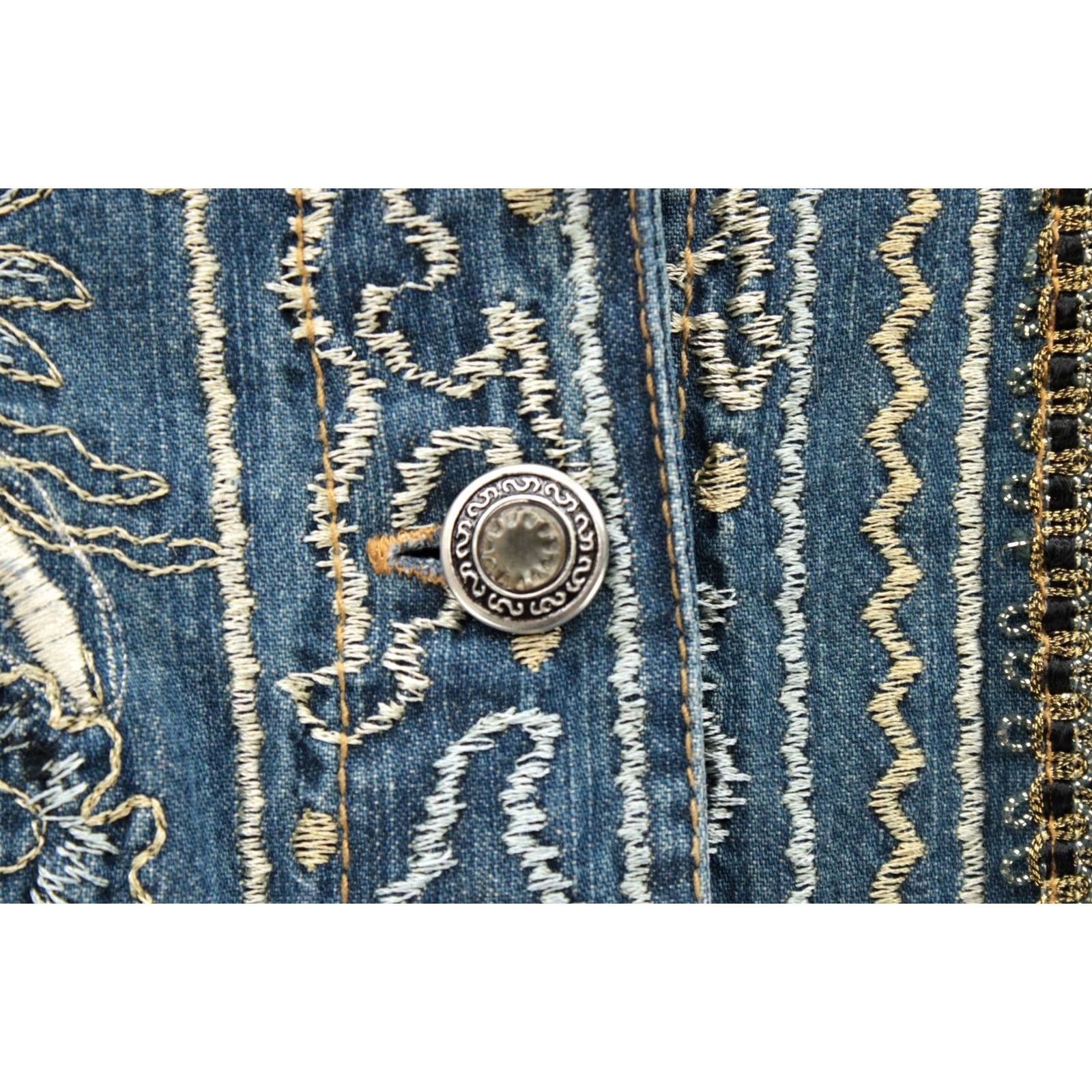 Vintage Chico’s Heavily Embroidered Denim Jacket Women XL Blue Boho Artisan Western Chic Size XL / US 12-14 / IT 48-50 - 4 Thumbnail
