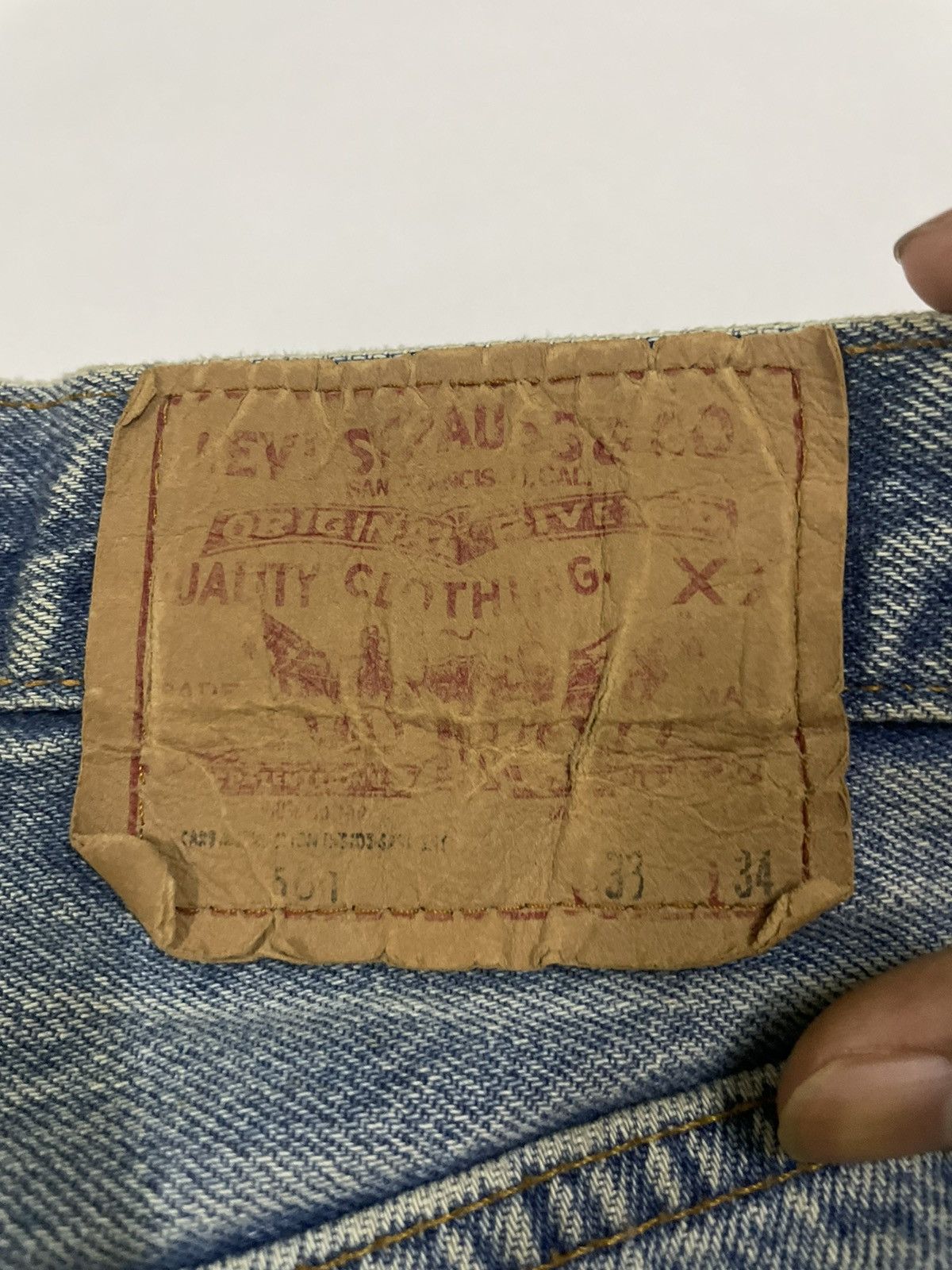 Levi's Vintage Clothing Vintage 80s Levi’s 501 Straight Cut Blue Wash Denim #546 Size US 31 - 12 Thumbnail