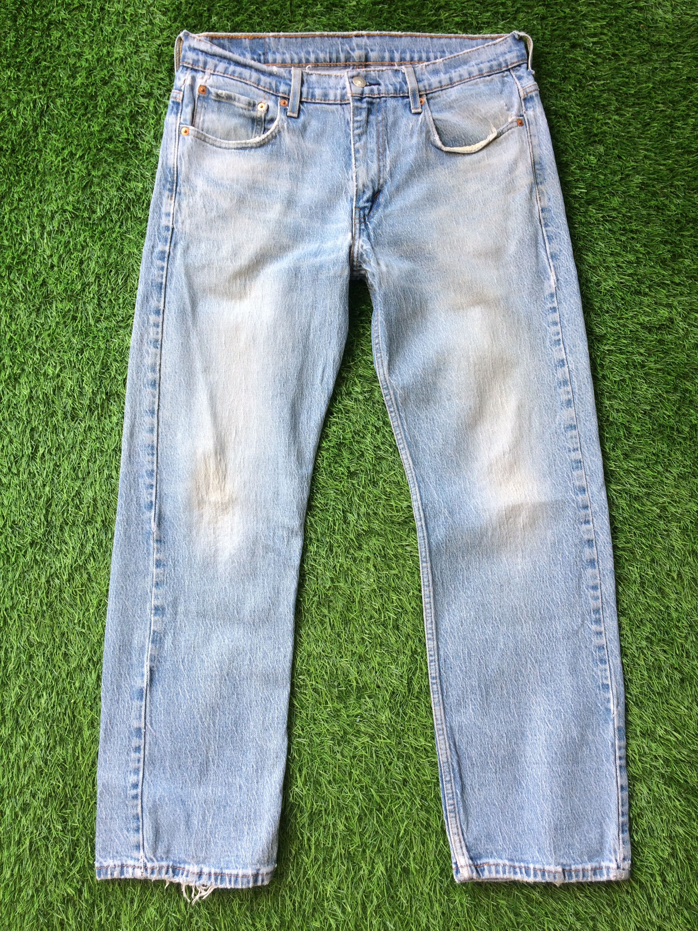 Jean Distressed Light Wash Levis 569 Jeans D-760 Size US 31 - 1 Thumbnail